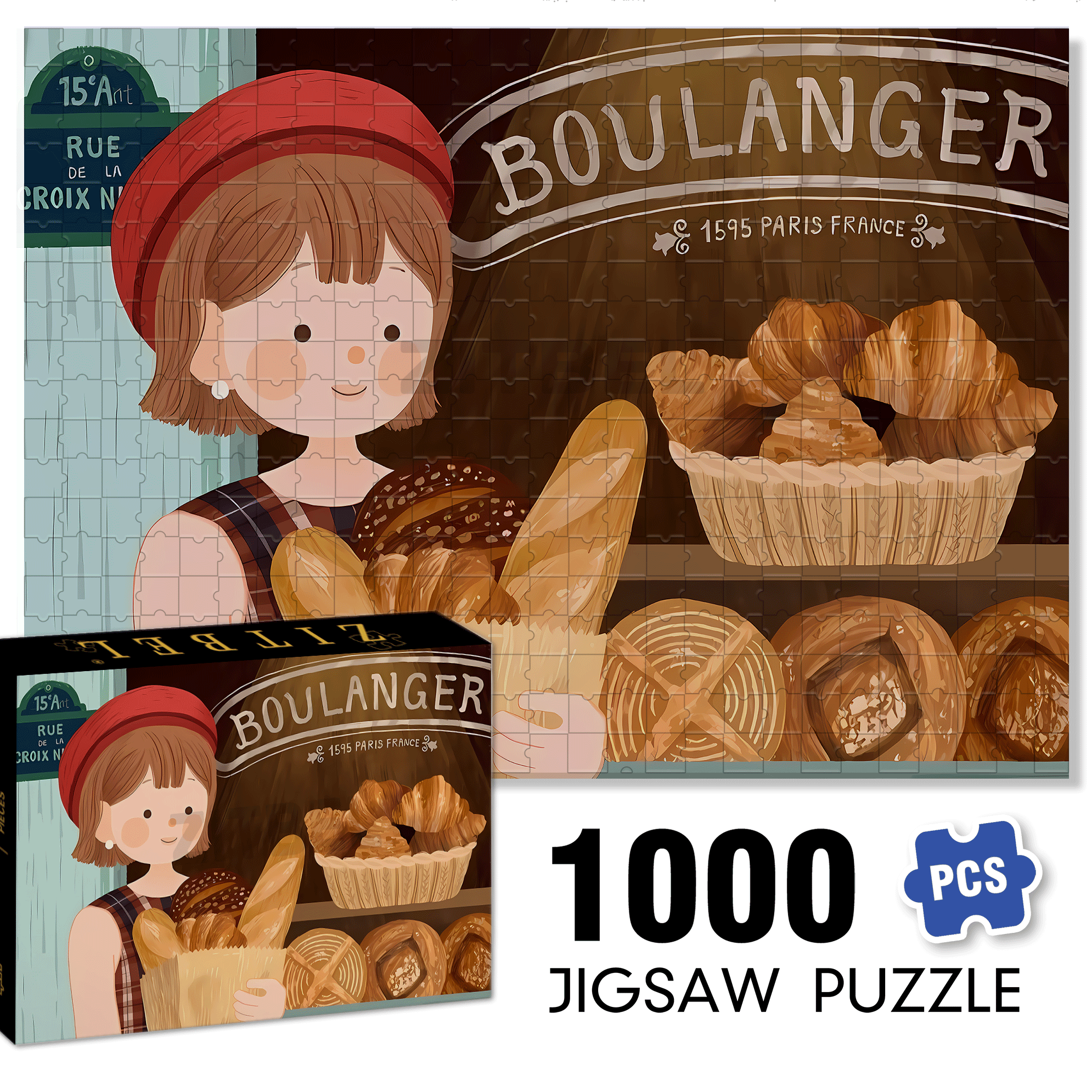 Boulanger 500pcs/1000pcs Jigsaw Puzzle, Scratch-Resistant, Interactive Family Game & Brain-Boosting DIY Decor, Perfect for Halloween, Christmas & New Year Gifts, Family Puzzle Game