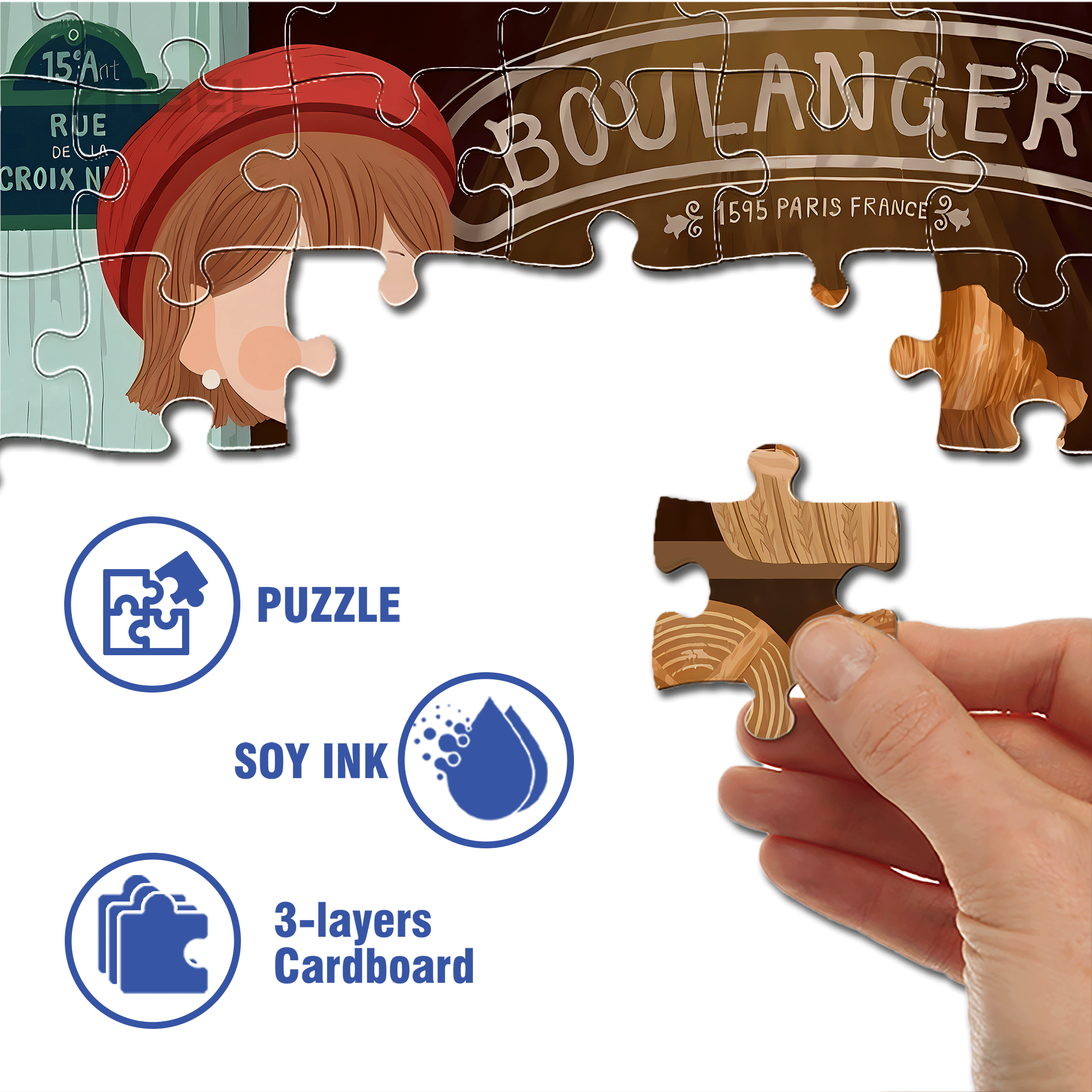 Boulanger 500pcs/1000pcs Jigsaw Puzzle, Scratch-Resistant, Interactive Family Game & Brain-Boosting DIY Decor, Perfect for Halloween, Christmas & New Year Gifts, Family Puzzle Game