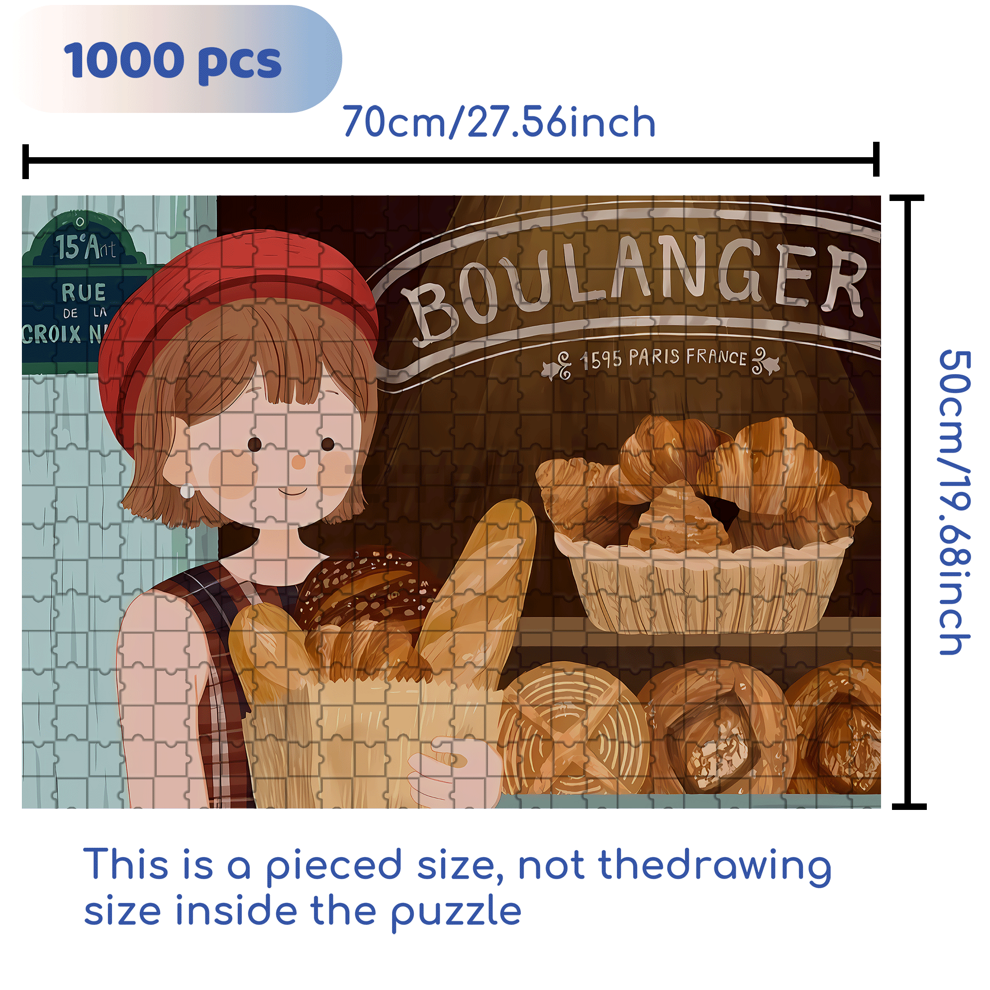 Boulanger 500pcs/1000pcs Jigsaw Puzzle, Scratch-Resistant, Interactive Family Game & Brain-Boosting DIY Decor, Perfect for Halloween, Christmas & New Year Gifts, Family Puzzle Game