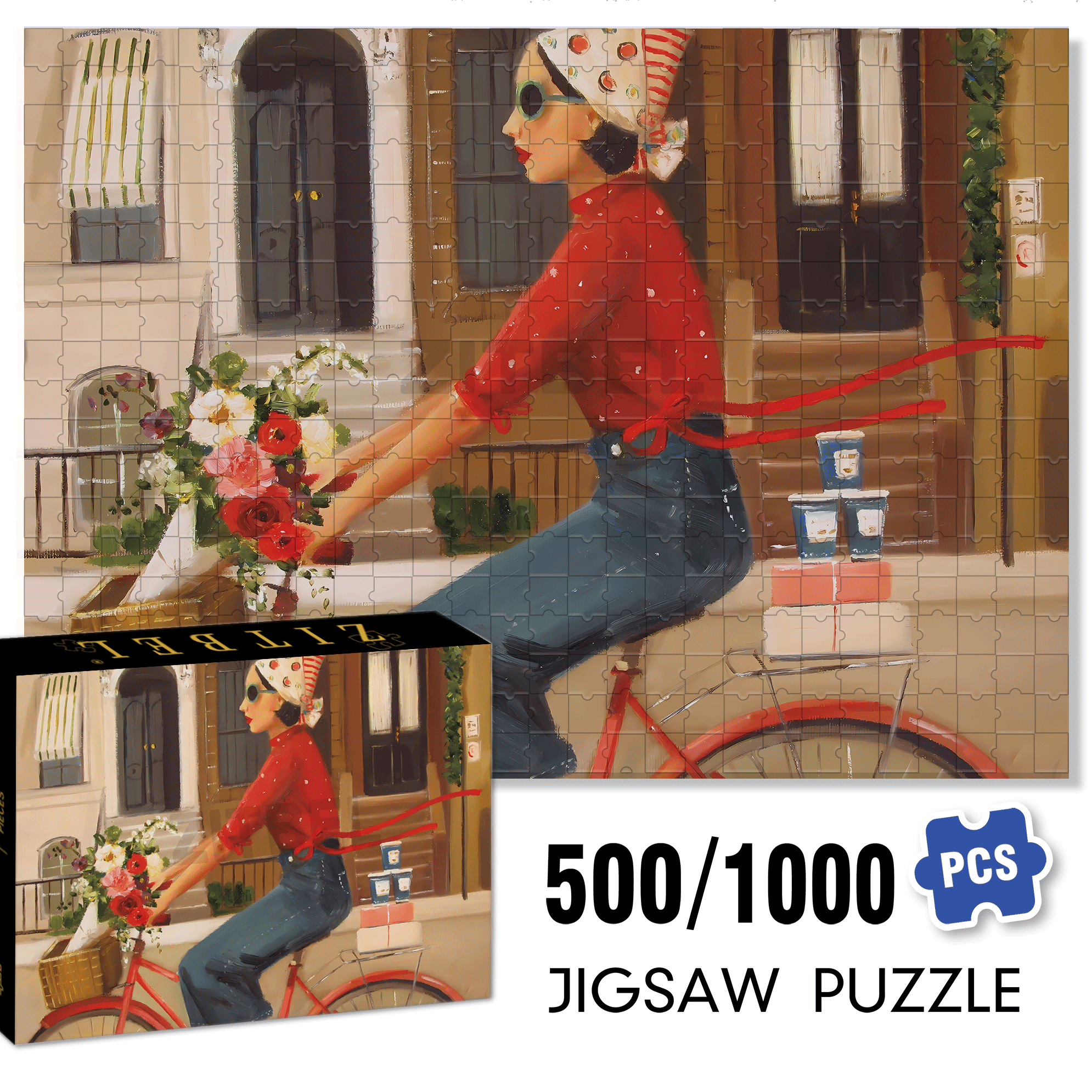 Brownstones 500pcs/1000pcs Jigsaw Puzzle, Scratch-Resistant, Interactive Family Game & Brain-Boosting DIY Decor, Perfect for Halloween, Christmas & New Year Gifts, Family Puzzle Game