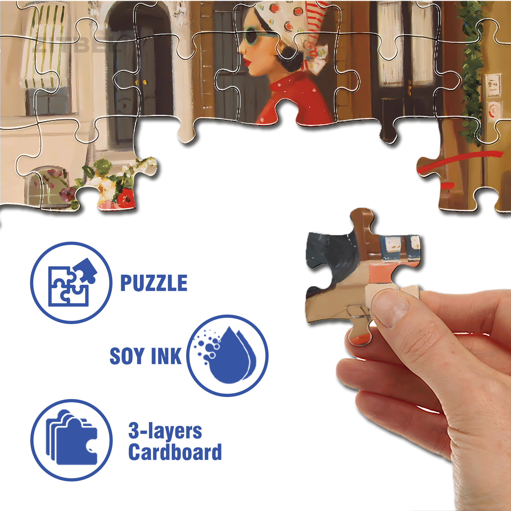 Brownstones 500pcs/1000pcs Jigsaw Puzzle, Scratch-Resistant, Interactive Family Game & Brain-Boosting DIY Decor, Perfect for Halloween, Christmas & New Year Gifts, Family Puzzle Game
