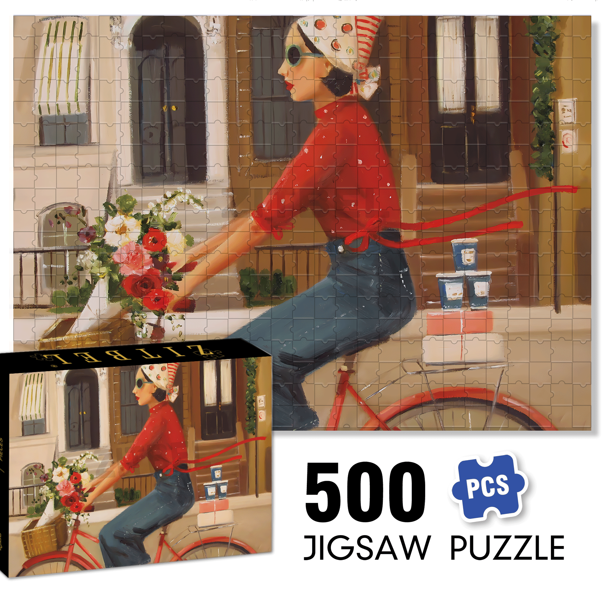 Brownstones 500pcs/1000pcs Jigsaw Puzzle, Scratch-Resistant, Interactive Family Game & Brain-Boosting DIY Decor, Perfect for Halloween, Christmas & New Year Gifts, Family Puzzle Game