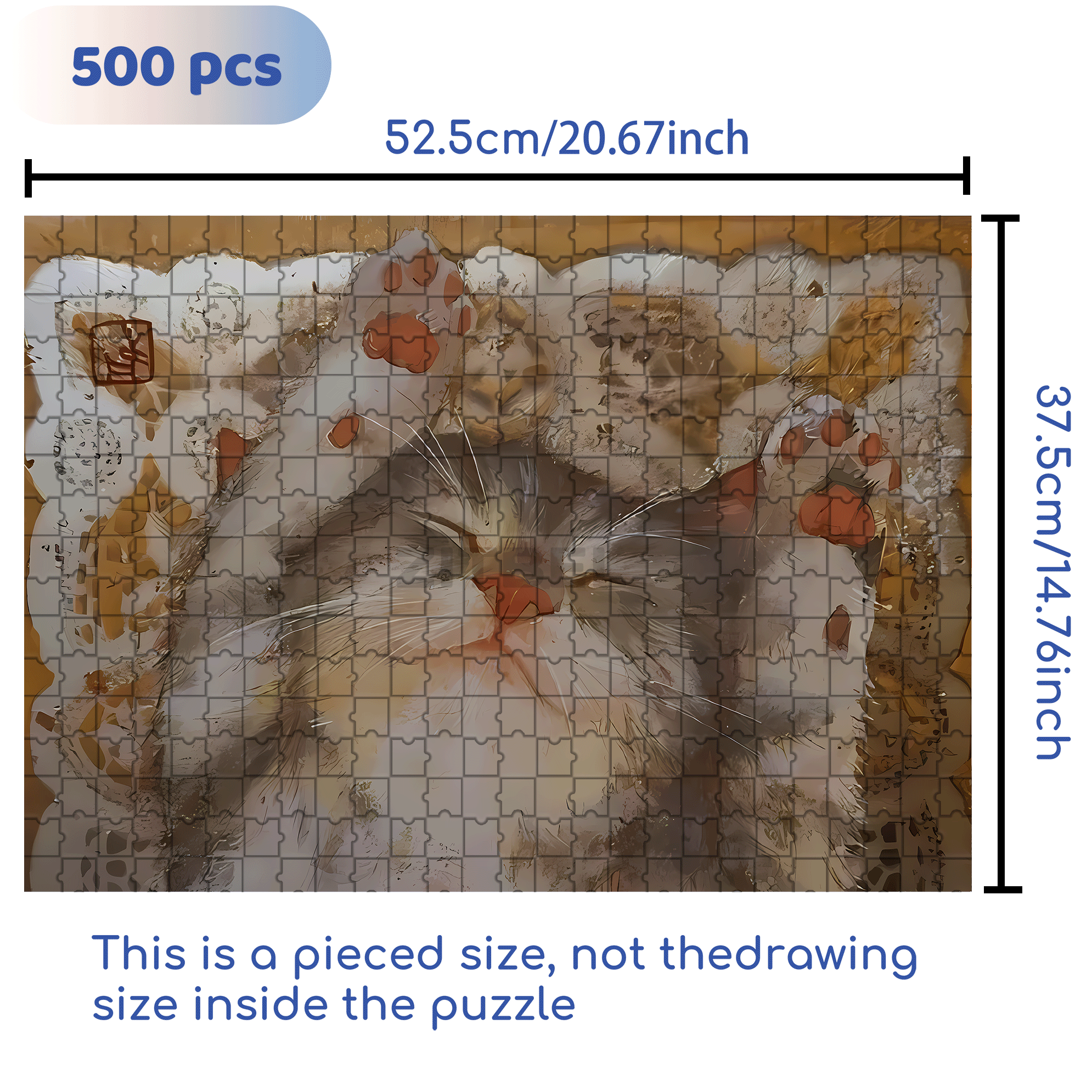 Cat Sleeping 2 500pcs/1000pcs Jigsaw Puzzle, Scratch-Resistant, Interactive Family Game & Brain-Boosting DIY Decor, Perfect for Halloween, Christmas & New Year Gifts, Family Puzzle Game