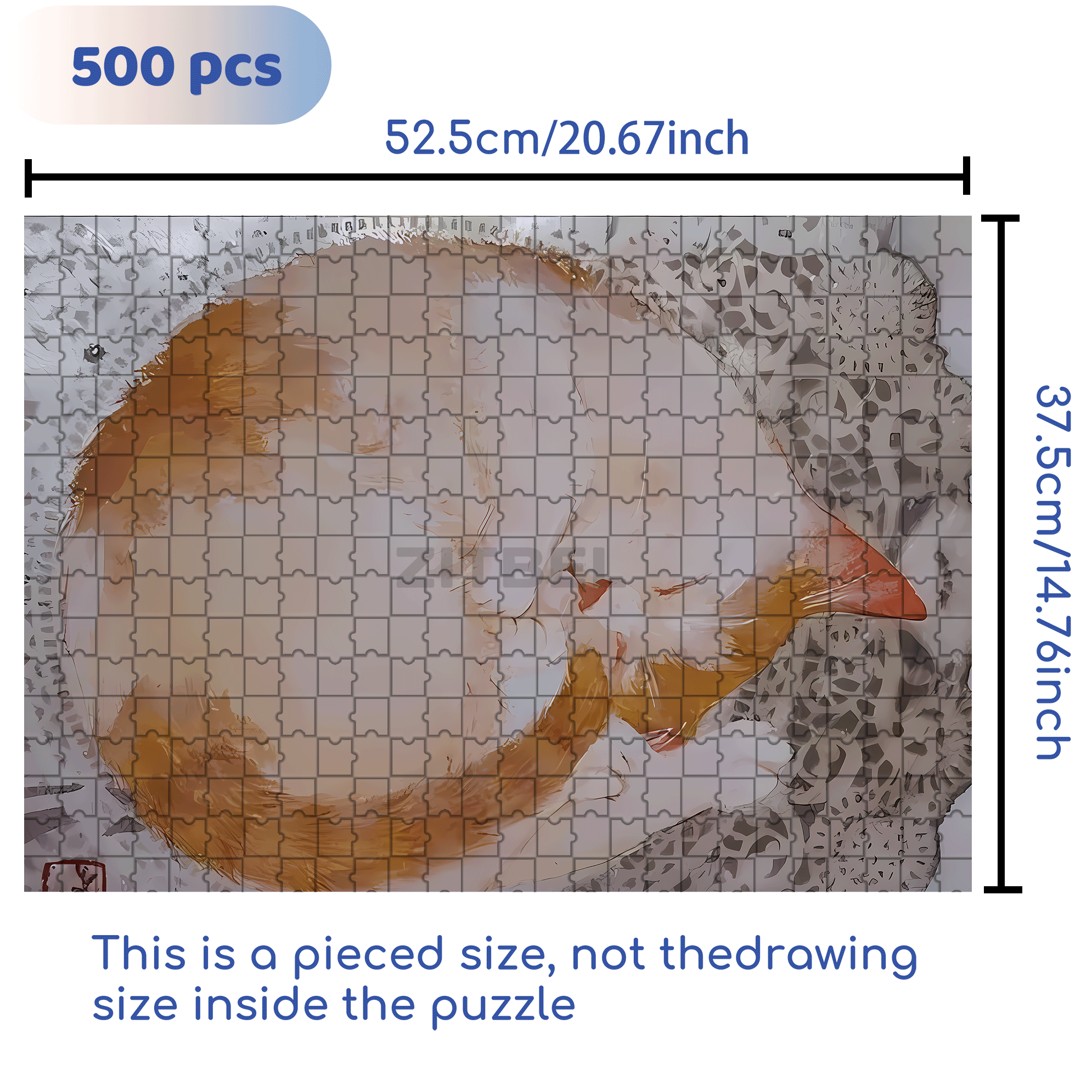 Cat Sleeping 500pcs/1000pcs Jigsaw Puzzle, Scratch-Resistant, Interactive Family Game & Brain-Boosting DIY Decor, Perfect for Halloween, Christmas & New Year Gifts, Family Puzzle Game