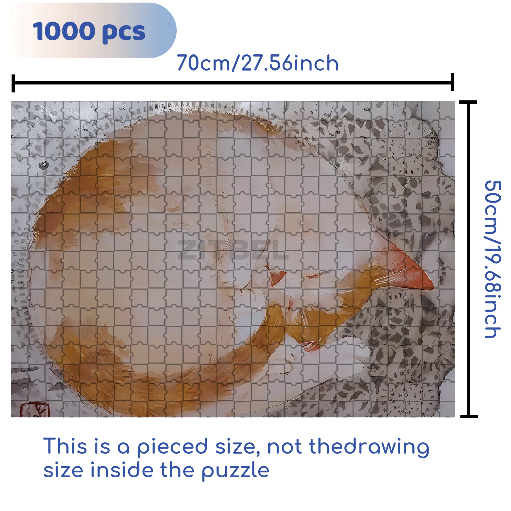 Cat Sleeping 500pcs/1000pcs Jigsaw Puzzle, Scratch-Resistant, Interactive Family Game & Brain-Boosting DIY Decor, Perfect for Halloween, Christmas & New Year Gifts, Family Puzzle Game