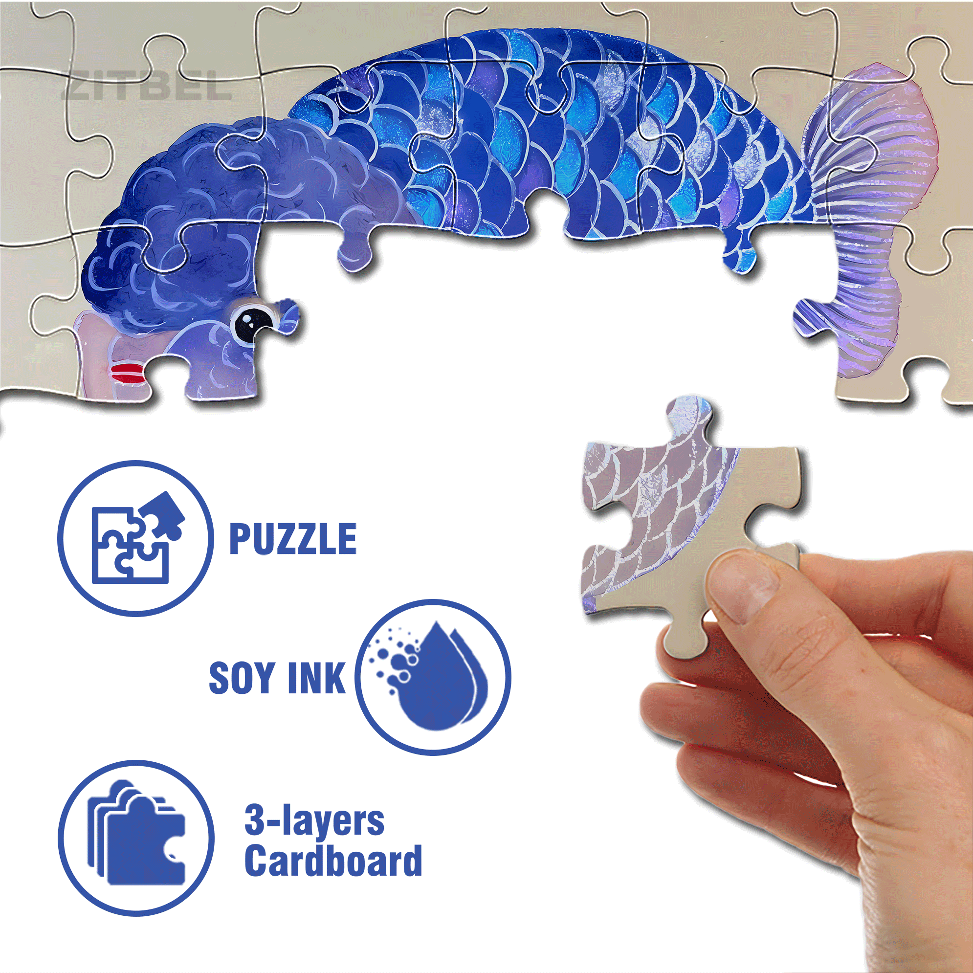 Chubby 2 500pcs/1000pcs Jigsaw Puzzle, Scratch-Resistant, Interactive Family Game & Brain-Boosting DIY Decor, Perfect for Halloween, Christmas & New Year Gifts, Family Puzzle Game
