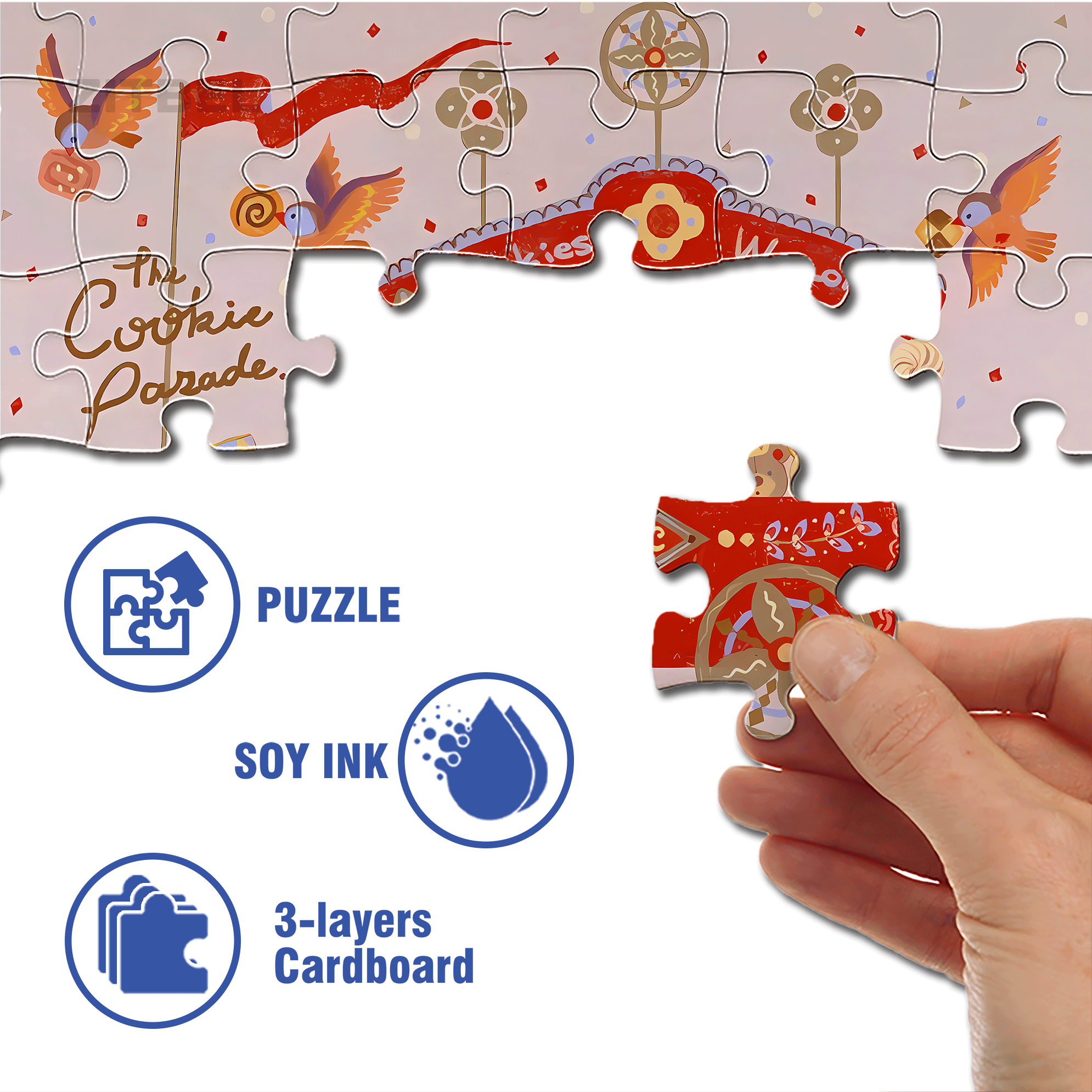 Cookies Wagon 500pcs/1000pcs Jigsaw Puzzle, Scratch-Resistant, Interactive Family Game & Brain-Boosting DIY Decor, Perfect for Halloween, Christmas & New Year Gifts, Family Puzzle Game