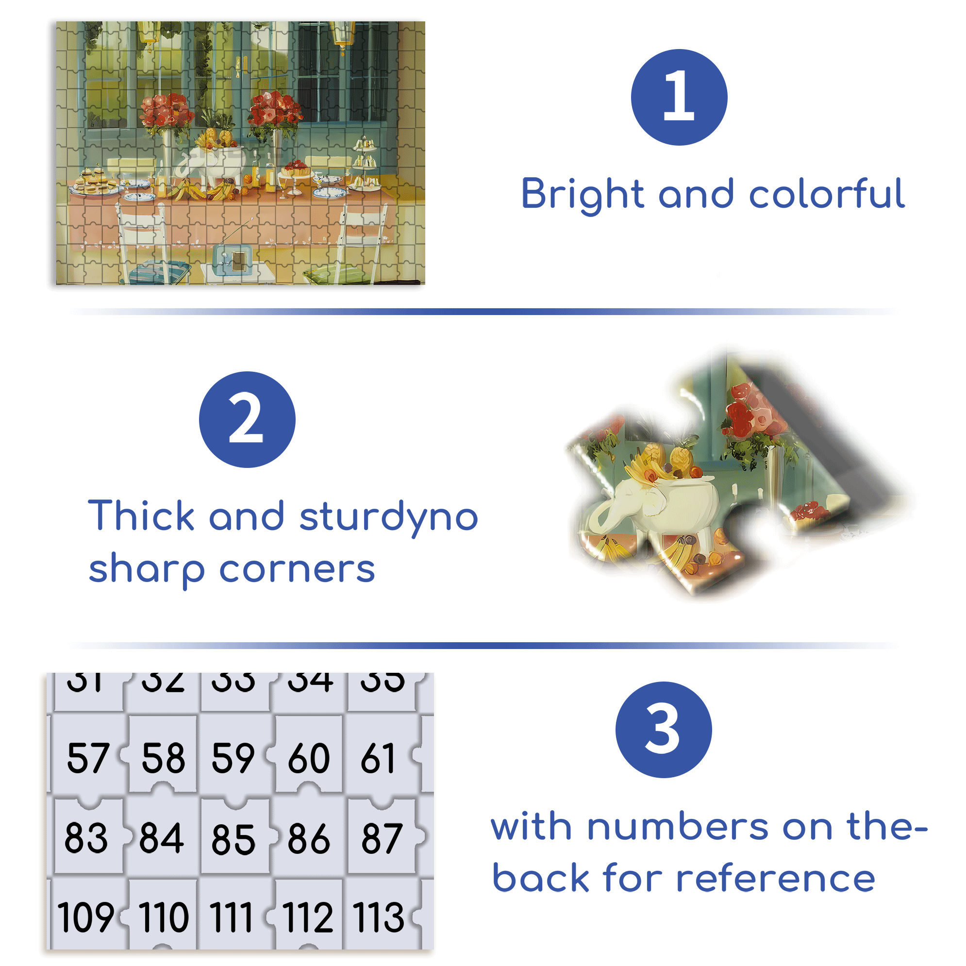 Elephant Fruit Platter 500pcs/1000pcs Jigsaw Puzzle, Scratch-Resistant, Interactive Family Game & Brain-Boosting DIY Decor, Perfect for Halloween, Christmas & New Year Gifts, Family Puzzle Game