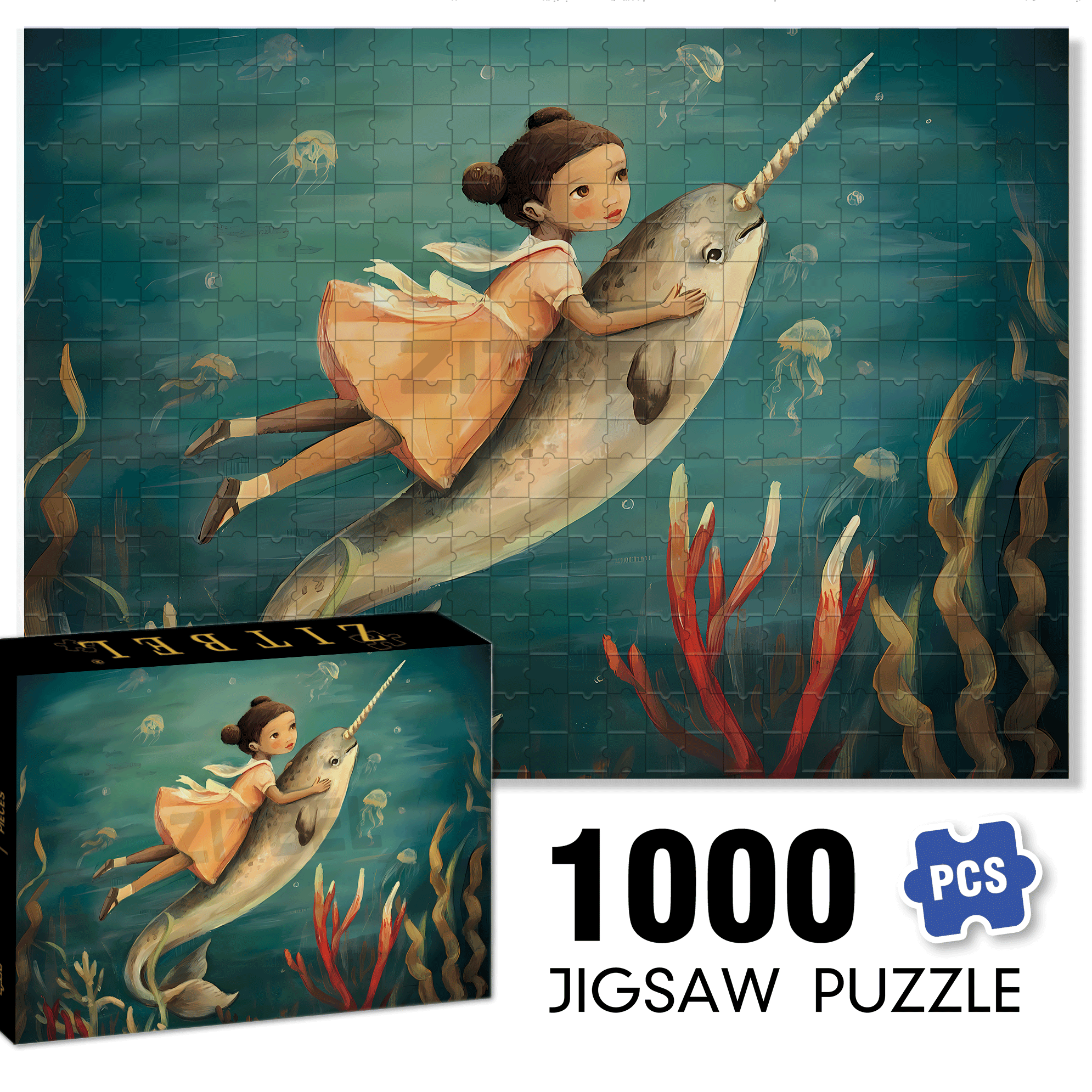 Emily's Fantasy 500pcs/1000pcs Jigsaw Puzzle, Scratch-Resistant, Interactive Family Game & Brain-Boosting DIY Decor, Perfect for Halloween, Christmas & New Year Gifts, Family Puzzle Game