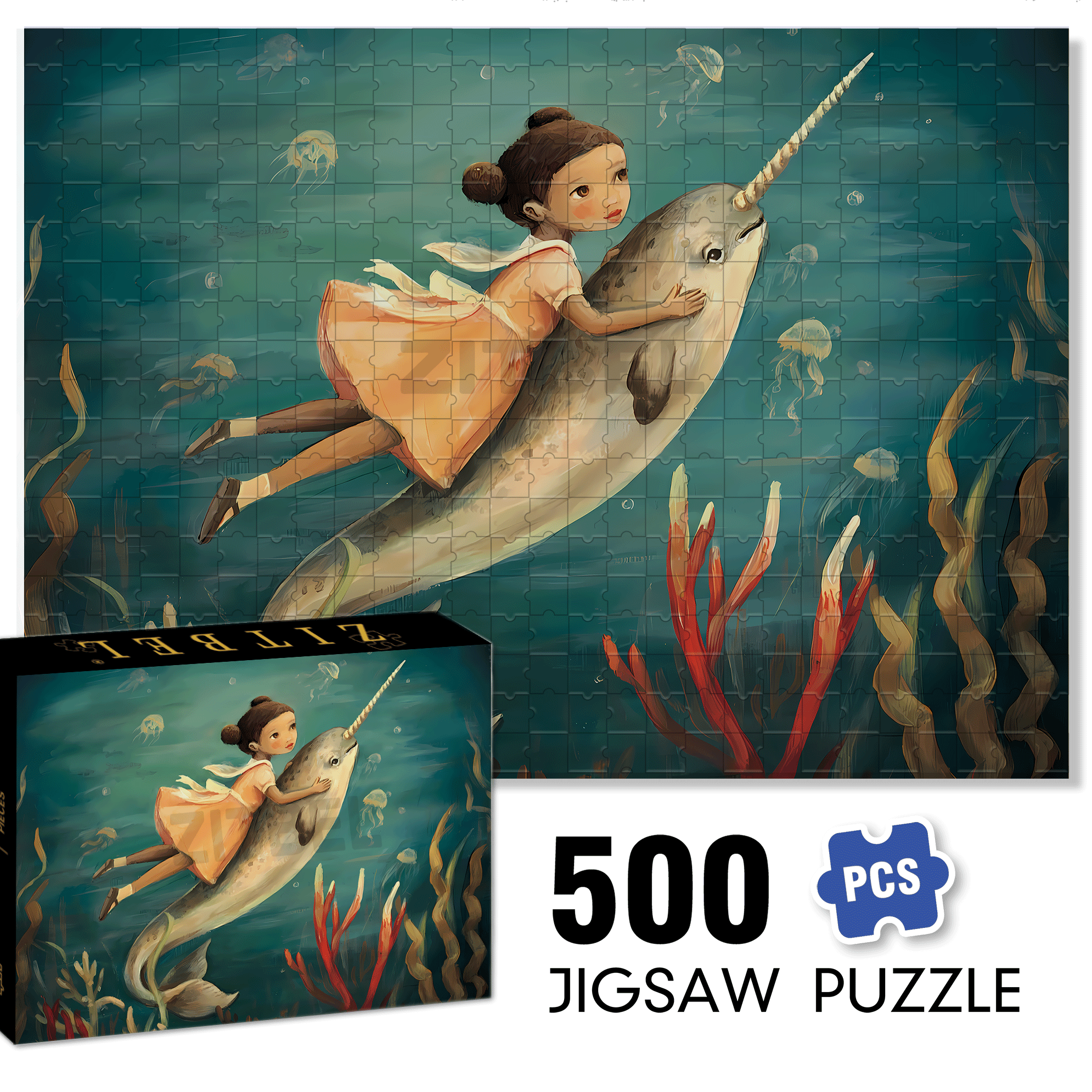 Emily's Fantasy 500pcs/1000pcs Jigsaw Puzzle, Scratch-Resistant, Interactive Family Game & Brain-Boosting DIY Decor, Perfect for Halloween, Christmas & New Year Gifts, Family Puzzle Game
