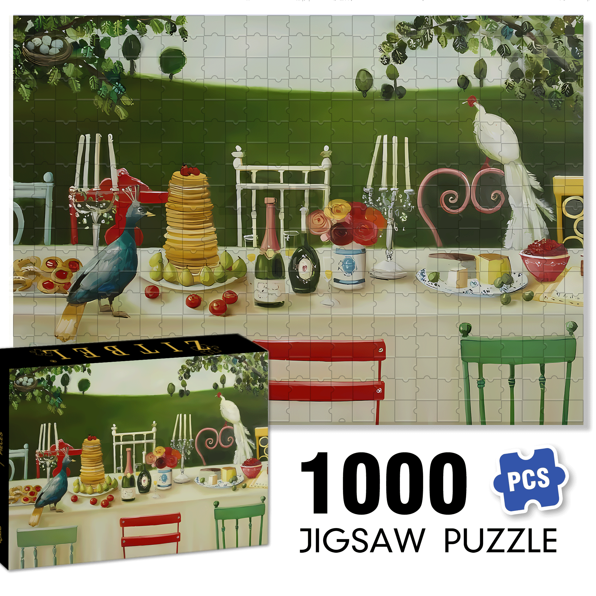Flora And Fauna 500pcs/1000pcs Jigsaw Puzzle, Scratch-Resistant, Interactive Family Game & Brain-Boosting DIY Decor, Perfect for Halloween, Christmas & New Year Gifts, Family Puzzle Game