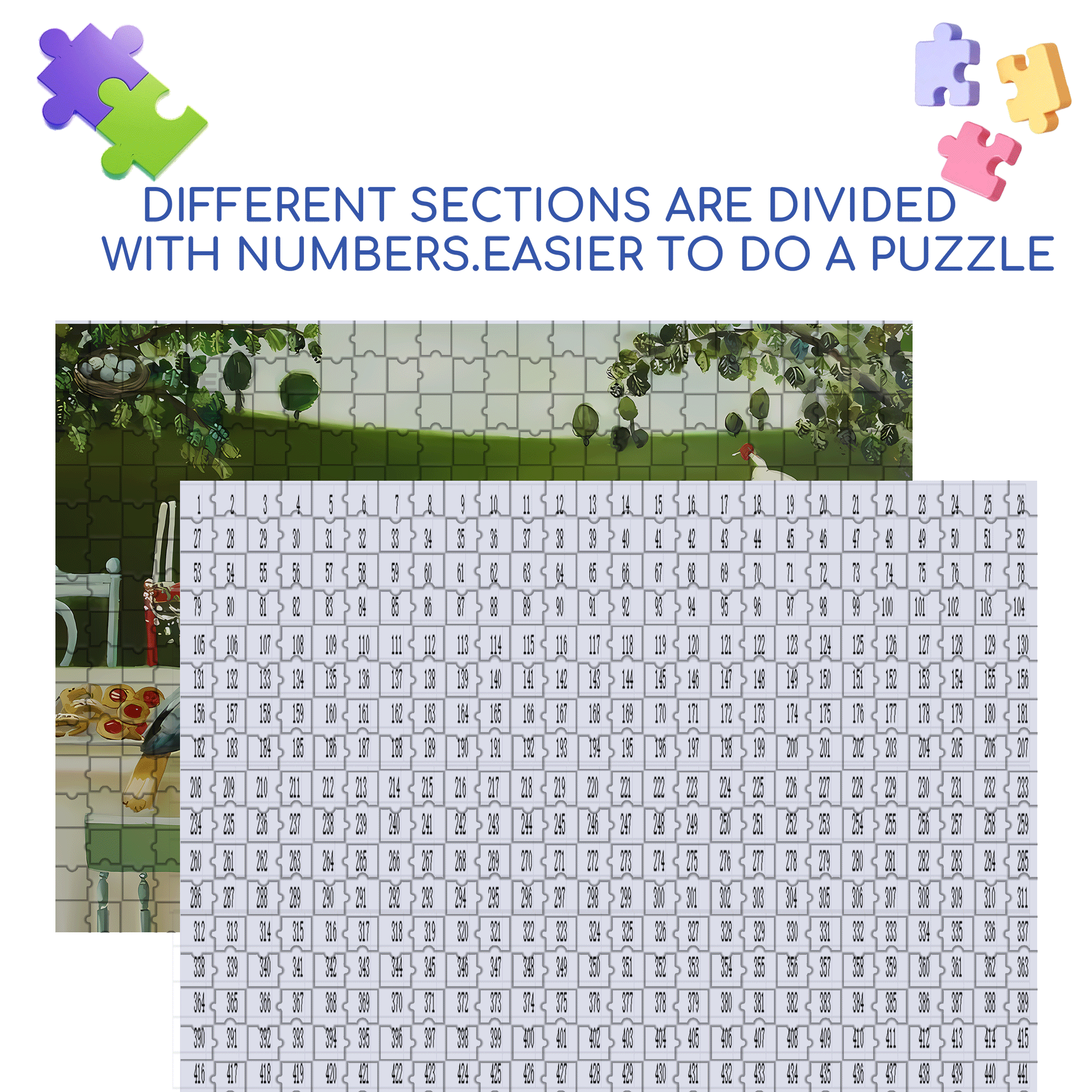 Flora And Fauna 500pcs/1000pcs Jigsaw Puzzle, Scratch-Resistant, Interactive Family Game & Brain-Boosting DIY Decor, Perfect for Halloween, Christmas & New Year Gifts, Family Puzzle Game