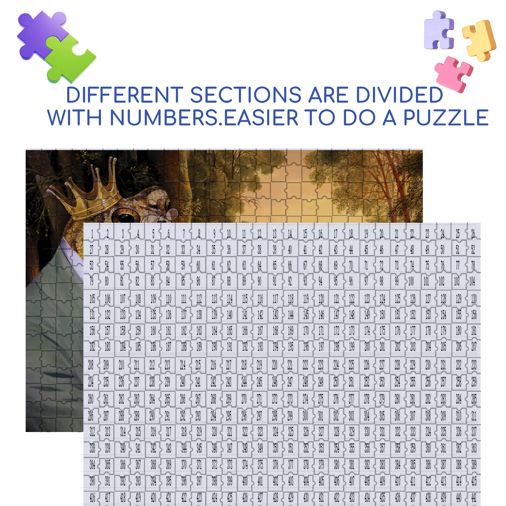 Frog Prince 500pcs/1000pcs Jigsaw Puzzle, Scratch-Resistant, Interactive Family Game & Brain-Boosting DIY Decor, Perfect for Halloween, Christmas & New Year Gifts, Family Puzzle Game