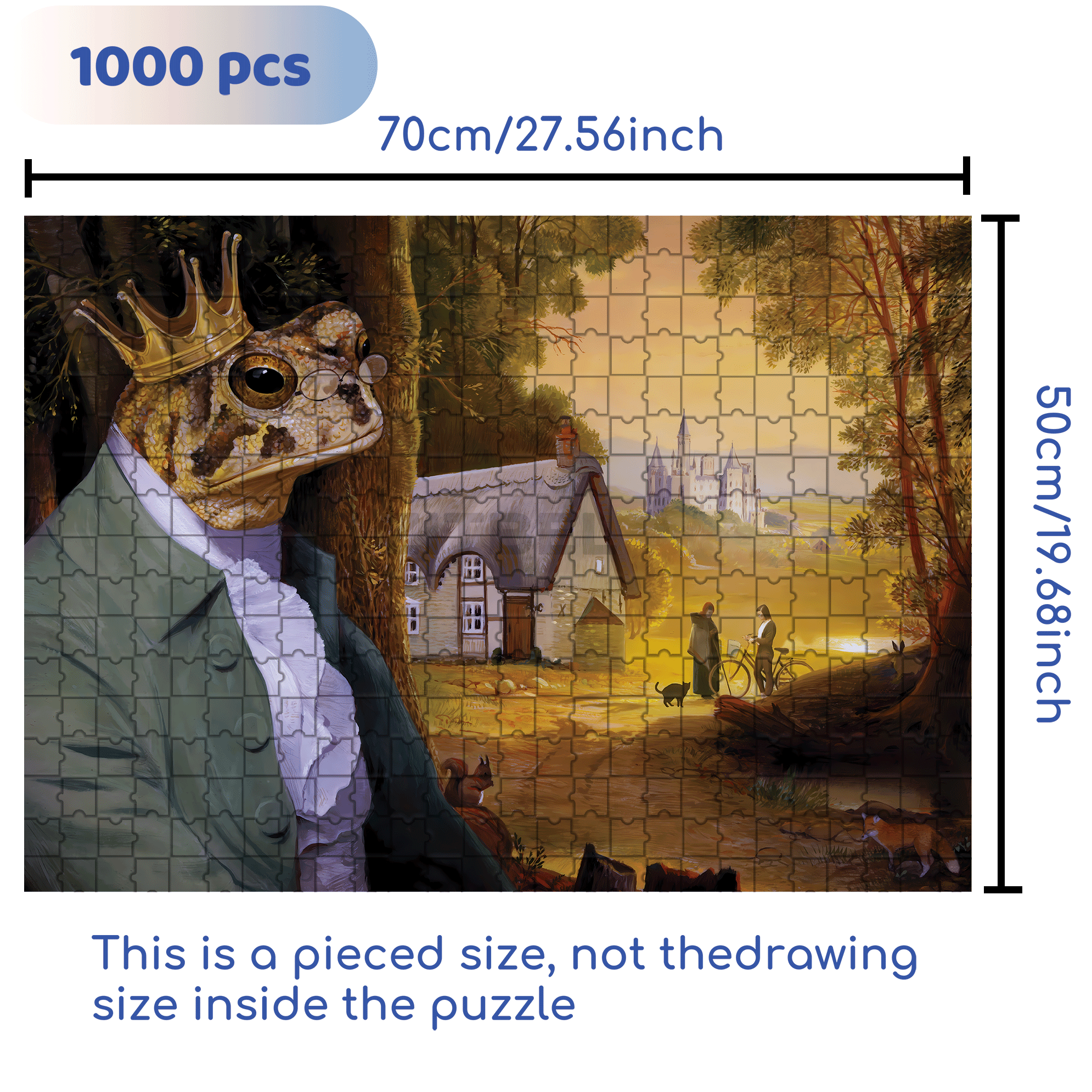 Frog Prince 500pcs/1000pcs Jigsaw Puzzle, Scratch-Resistant, Interactive Family Game & Brain-Boosting DIY Decor, Perfect for Halloween, Christmas & New Year Gifts, Family Puzzle Game