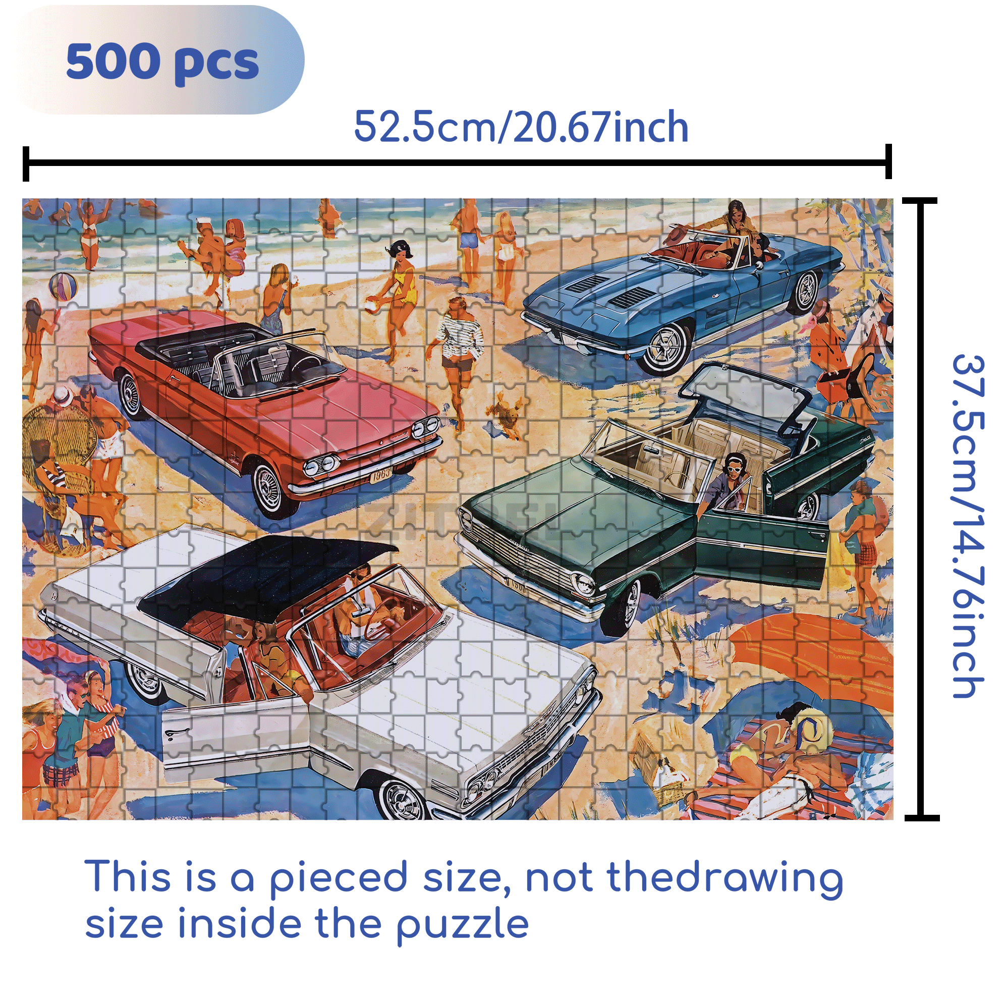 Fun in the Sun 500pcs/1000pcs Jigsaw Puzzle, Scratch-Resistant, Interactive Family Game & Brain-Boosting DIY Decor, Perfect for Halloween, Christmas & New Year Gifts, Family Puzzle Game