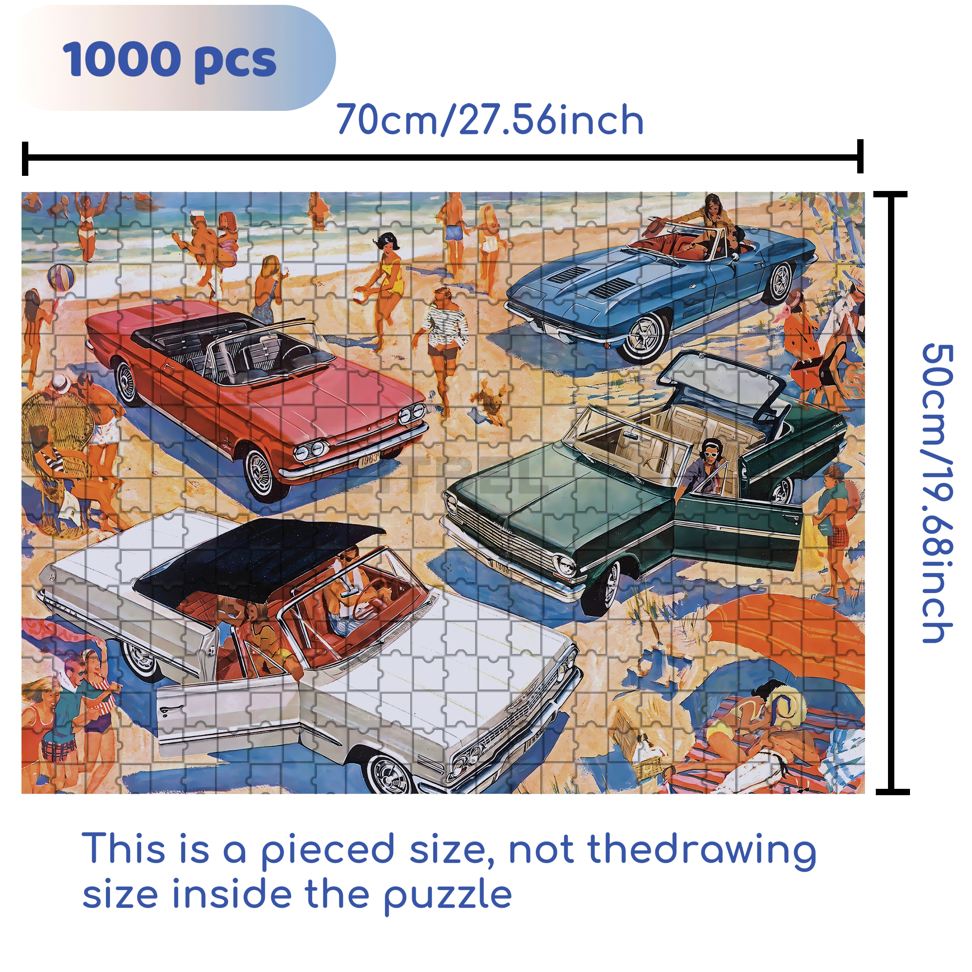 Fun in the Sun 500pcs/1000pcs Jigsaw Puzzle, Scratch-Resistant, Interactive Family Game & Brain-Boosting DIY Decor, Perfect for Halloween, Christmas & New Year Gifts, Family Puzzle Game