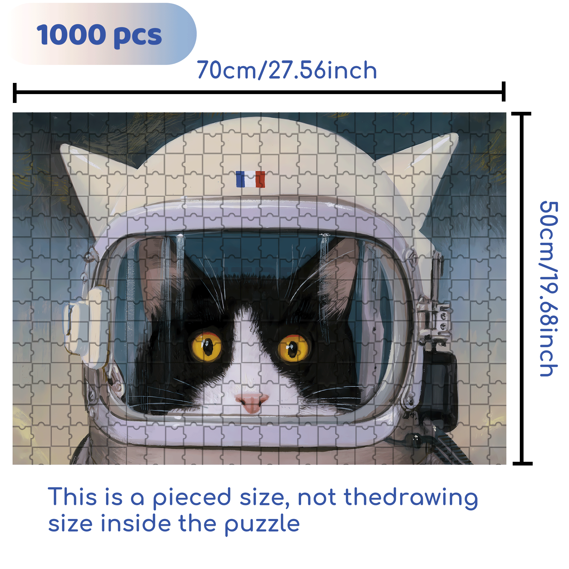 F¨¦licette - Astrocat 500pcs/1000pcs Jigsaw Puzzle, Scratch-Resistant, Interactive Family Game & Brain-Boosting DIY Decor, Perfect for Halloween, Christmas & New Year Gifts, Family Puzzle Game
