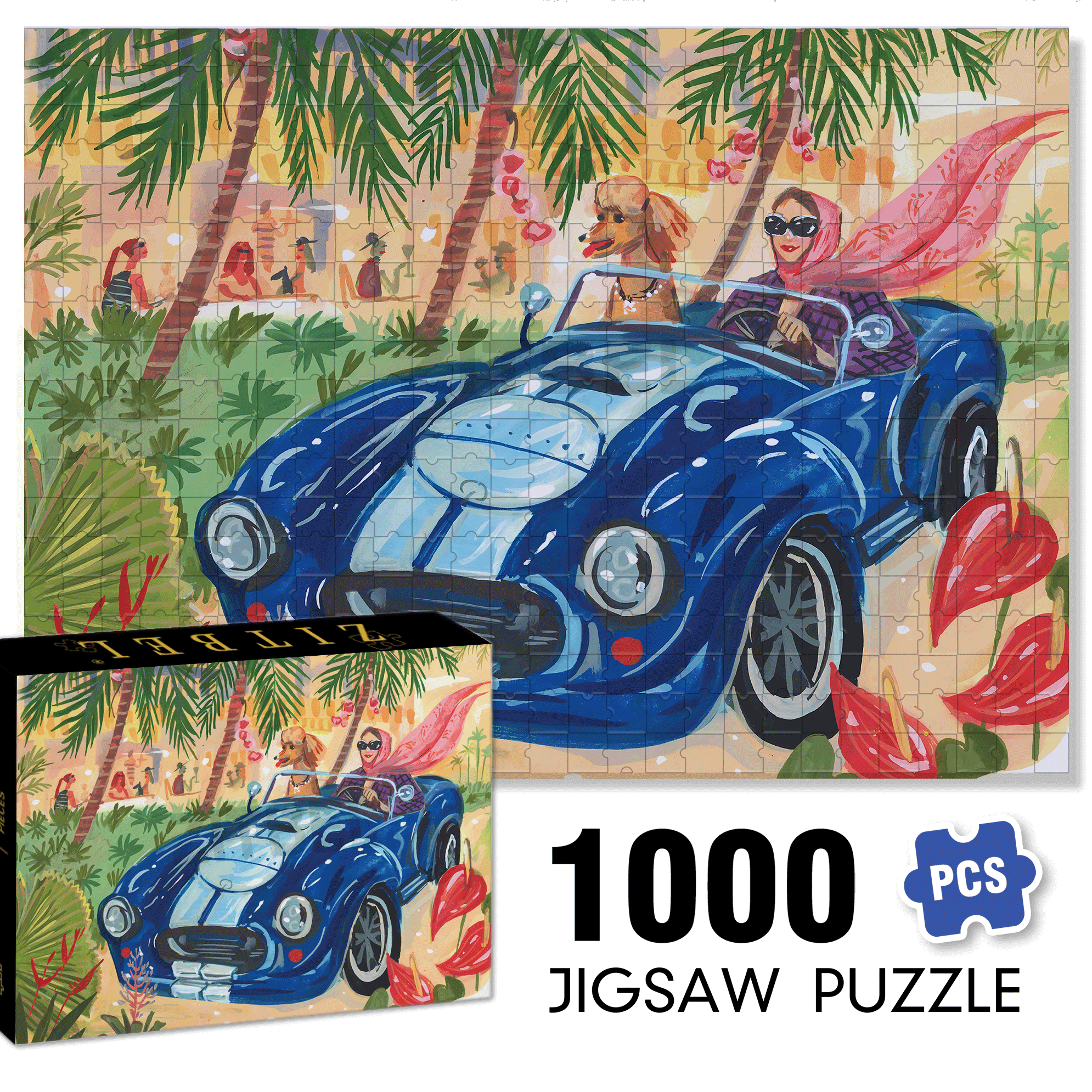 Gal's Best Friend 500pcs/1000pcs Jigsaw Puzzle, Scratch-Resistant, Interactive Family Game & Brain-Boosting DIY Decor, Perfect for Halloween, Christmas & New Year Gifts, Family Puzzle Game