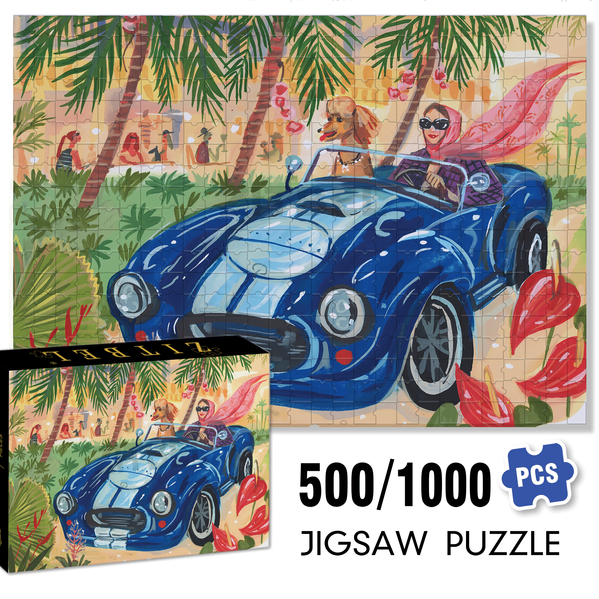 Gal's Best Friend 500pcs/1000pcs Jigsaw Puzzle, Scratch-Resistant, Interactive Family Game & Brain-Boosting DIY Decor, Perfect for Halloween, Christmas & New Year Gifts, Family Puzzle Game