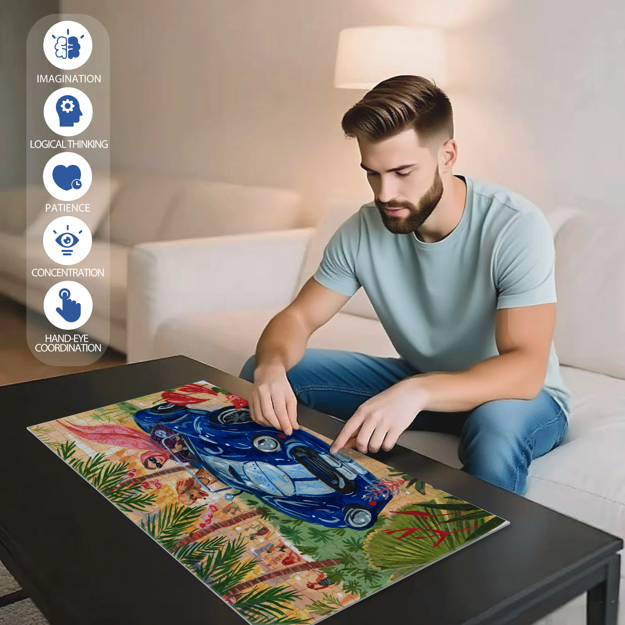 Gal's Best Friend 500pcs/1000pcs Jigsaw Puzzle, Scratch-Resistant, Interactive Family Game & Brain-Boosting DIY Decor, Perfect for Halloween, Christmas & New Year Gifts, Family Puzzle Game