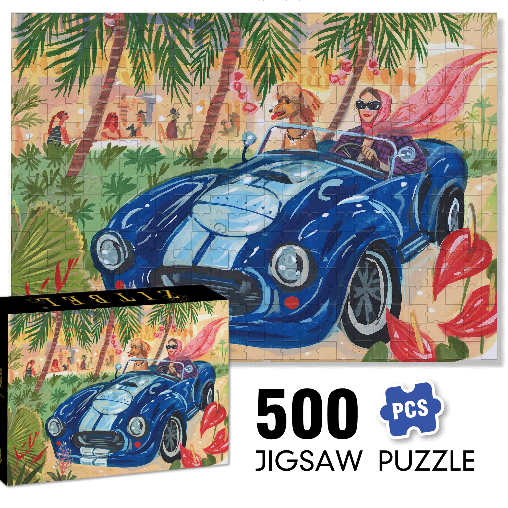 Gal's Best Friend 500pcs/1000pcs Jigsaw Puzzle, Scratch-Resistant, Interactive Family Game & Brain-Boosting DIY Decor, Perfect for Halloween, Christmas & New Year Gifts, Family Puzzle Game