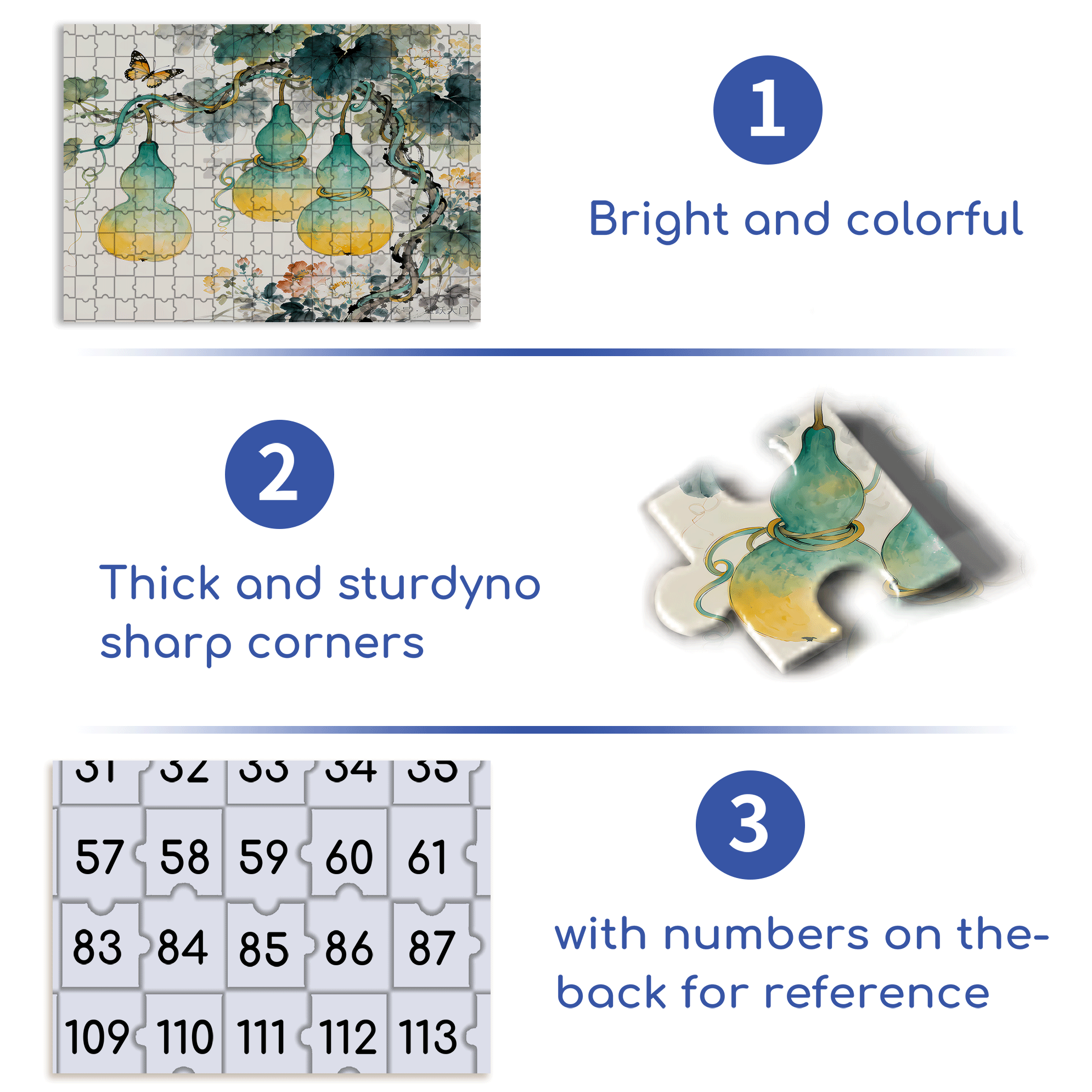 Gourd 2 500pcs/1000pcs Jigsaw Puzzle, Scratch-Resistant, Interactive Family Game & Brain-Boosting DIY Decor, Perfect for Halloween, Christmas & New Year Gifts, Family Puzzle Game