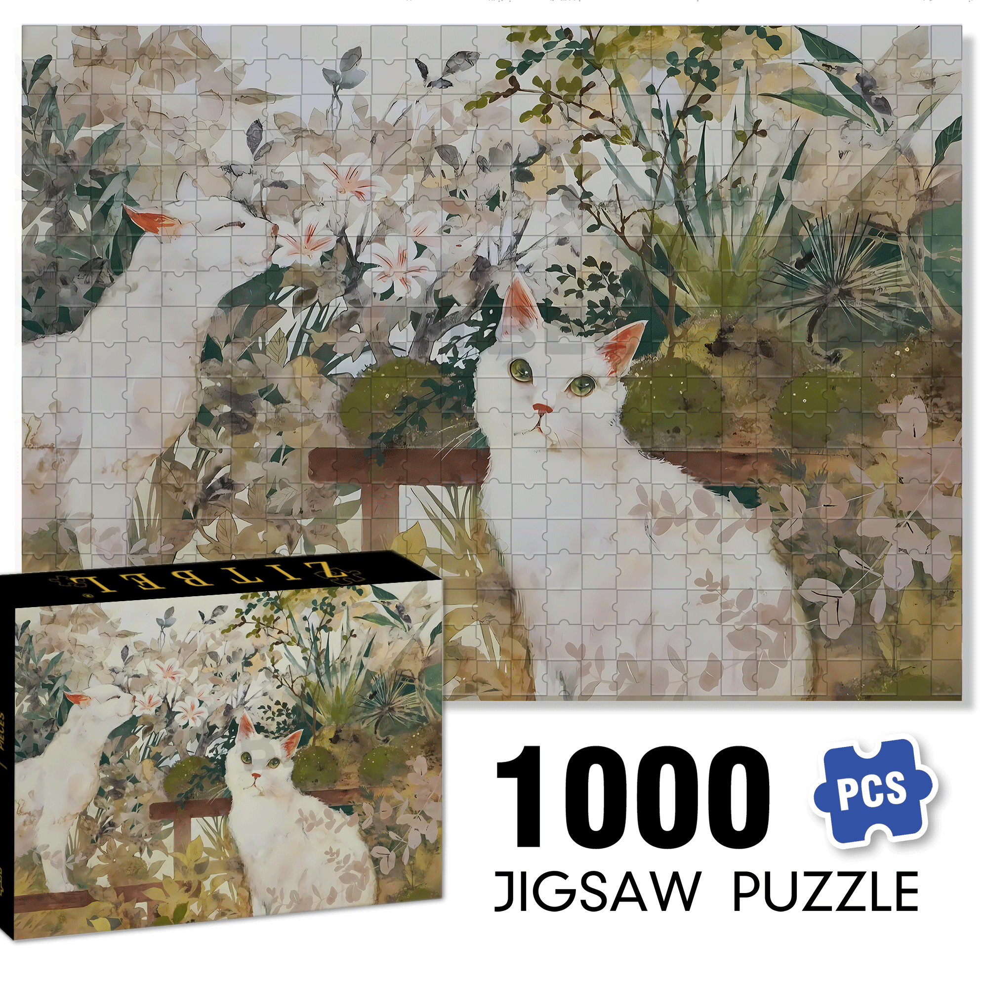 Green Eyes 500pcs/1000pcs Jigsaw Puzzle, Scratch-Resistant, Interactive Family Game & Brain-Boosting DIY Decor, Perfect for Halloween, Christmas & New Year Gifts, Family Puzzle Game