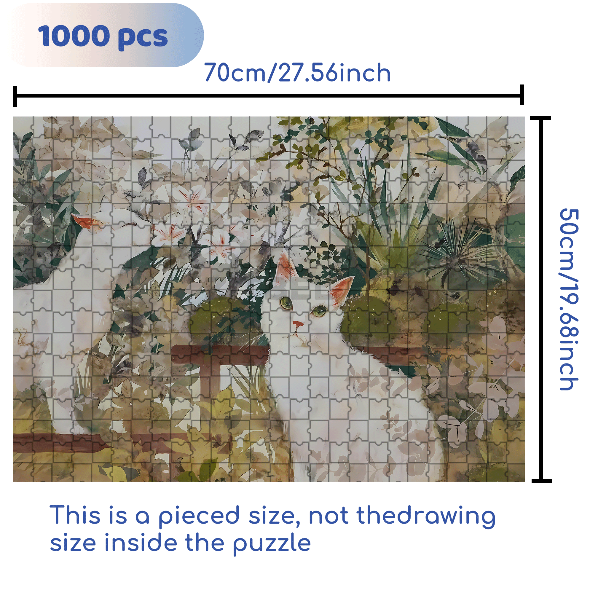 Green Eyes 500pcs/1000pcs Jigsaw Puzzle, Scratch-Resistant, Interactive Family Game & Brain-Boosting DIY Decor, Perfect for Halloween, Christmas & New Year Gifts, Family Puzzle Game