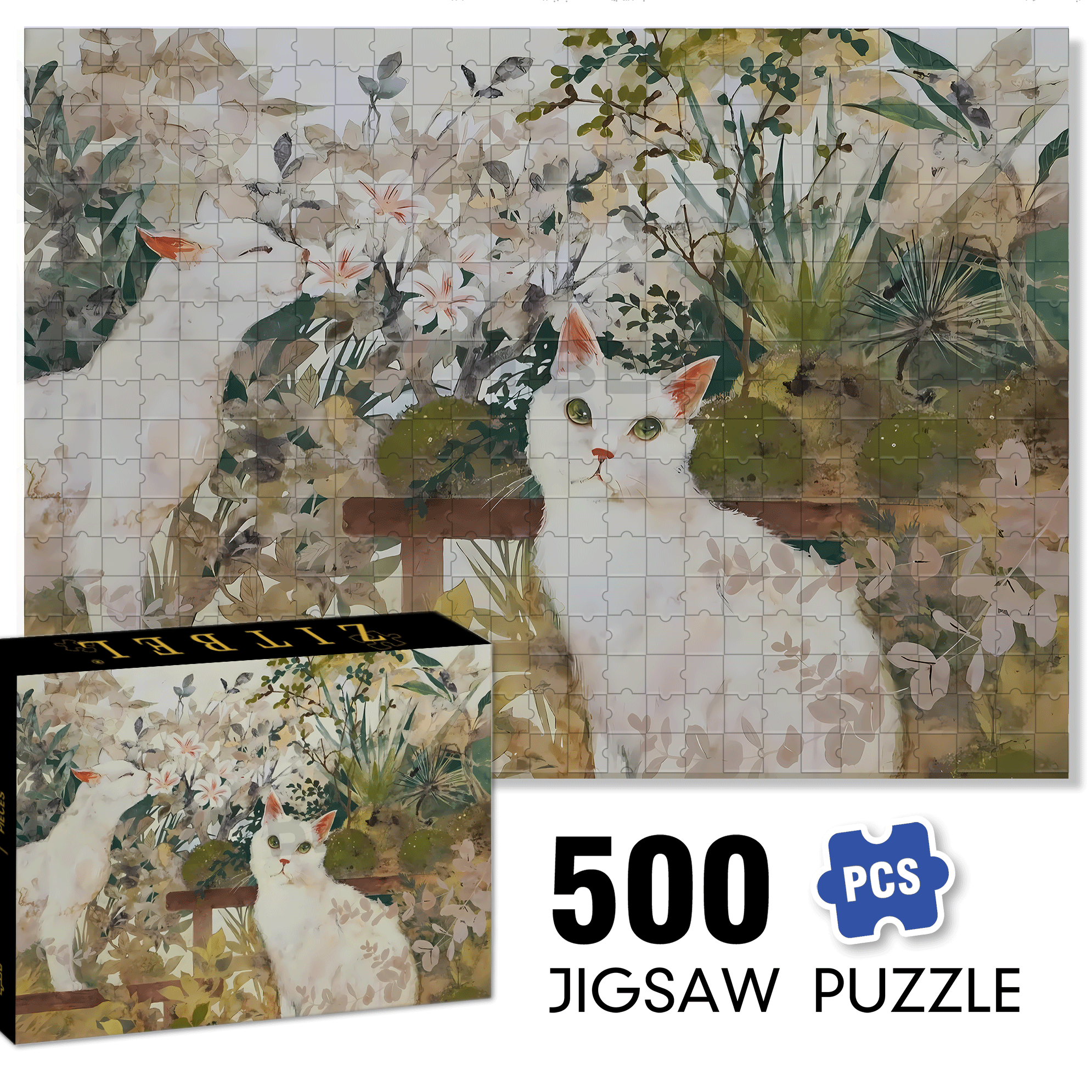 Green Eyes 500pcs/1000pcs Jigsaw Puzzle, Scratch-Resistant, Interactive Family Game & Brain-Boosting DIY Decor, Perfect for Halloween, Christmas & New Year Gifts, Family Puzzle Game
