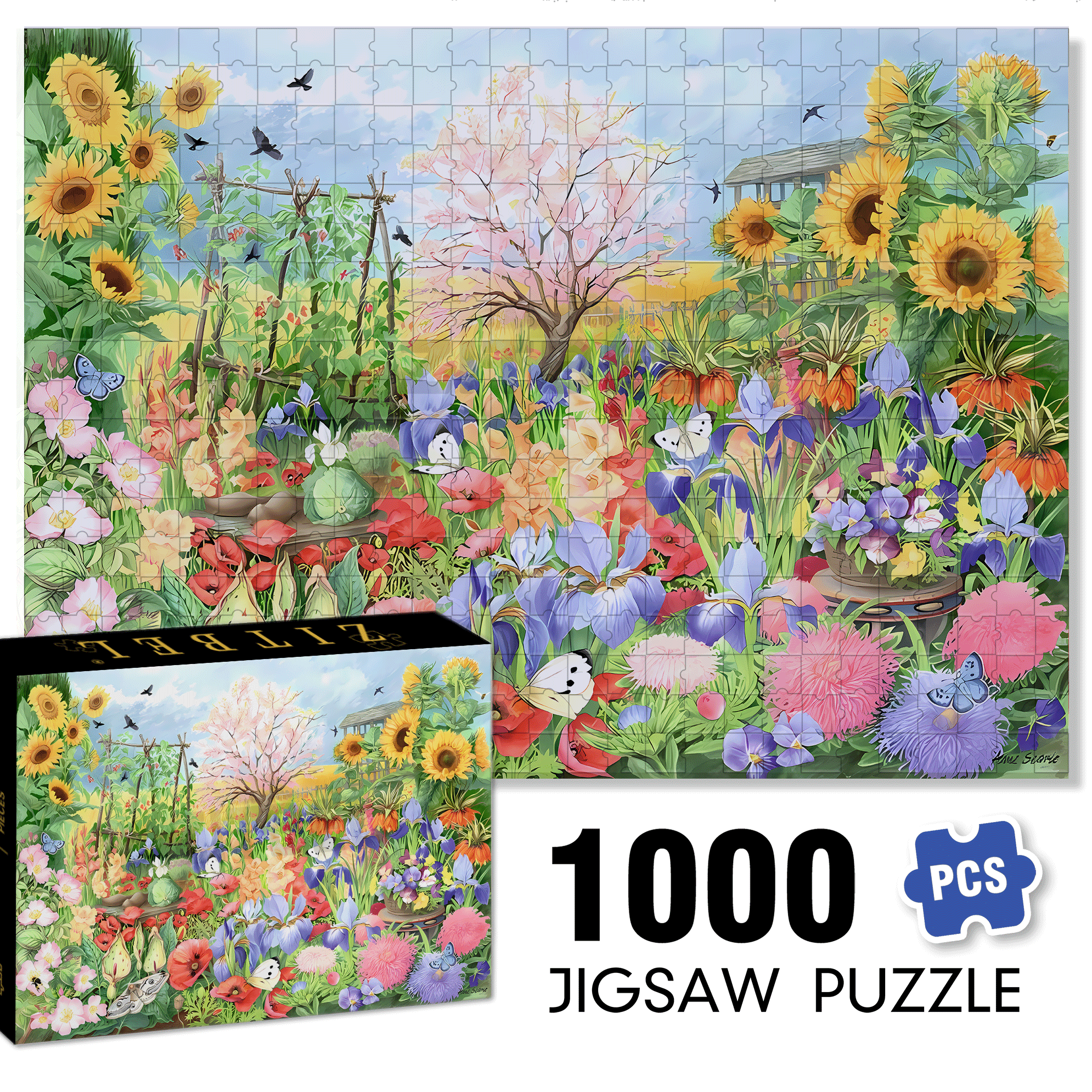 Harpa's Backyard 500pcs/1000pcs Jigsaw Puzzle, Scratch-Resistant, Interactive Family Game & Brain-Boosting DIY Decor, Perfect for Halloween, Christmas & New Year Gifts, Family Puzzle Game