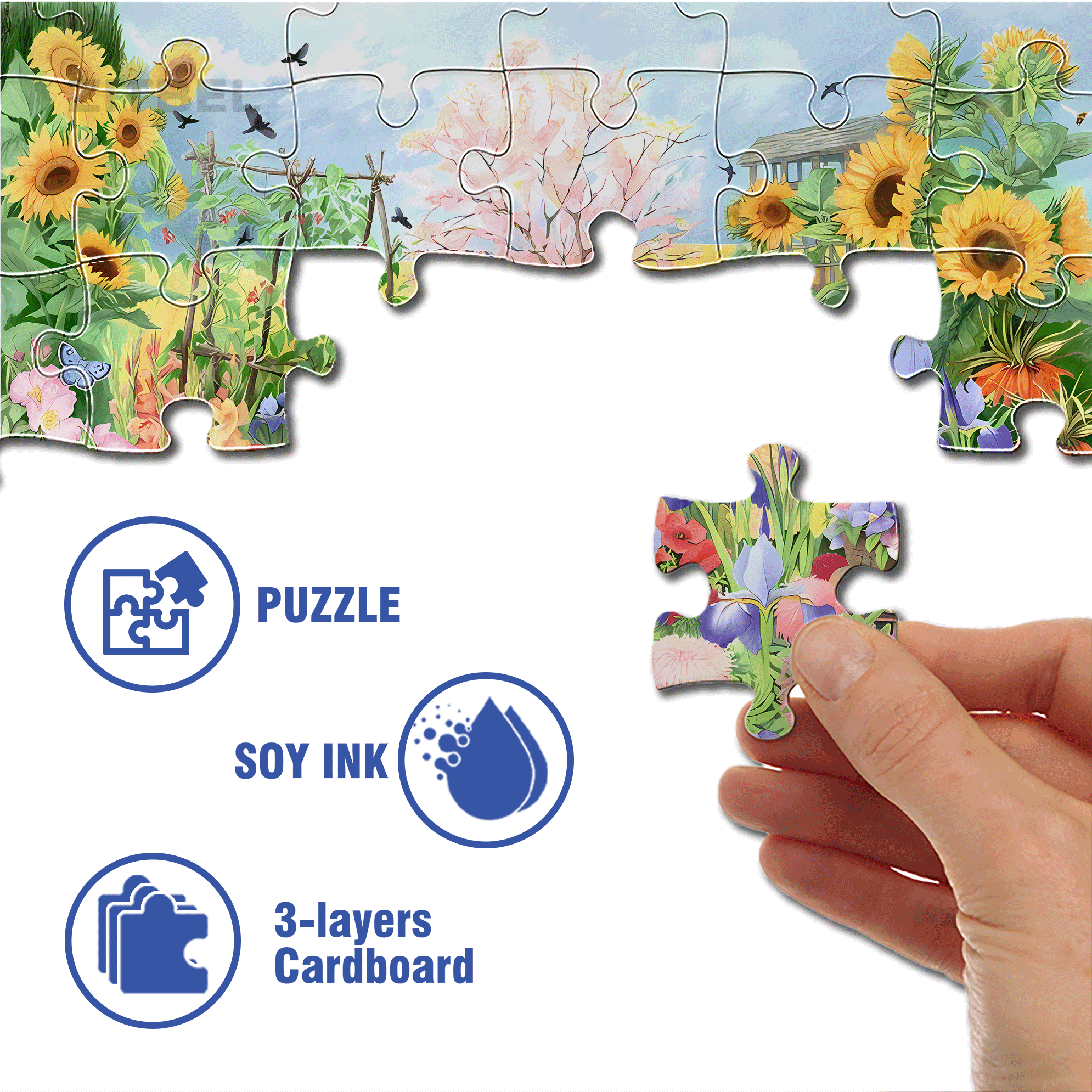 Harpa's Backyard 500pcs/1000pcs Jigsaw Puzzle, Scratch-Resistant, Interactive Family Game & Brain-Boosting DIY Decor, Perfect for Halloween, Christmas & New Year Gifts, Family Puzzle Game