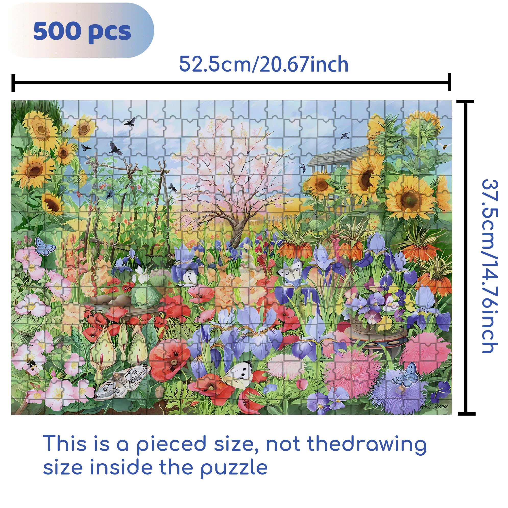 Harpa's Backyard 500pcs/1000pcs Jigsaw Puzzle, Scratch-Resistant, Interactive Family Game & Brain-Boosting DIY Decor, Perfect for Halloween, Christmas & New Year Gifts, Family Puzzle Game