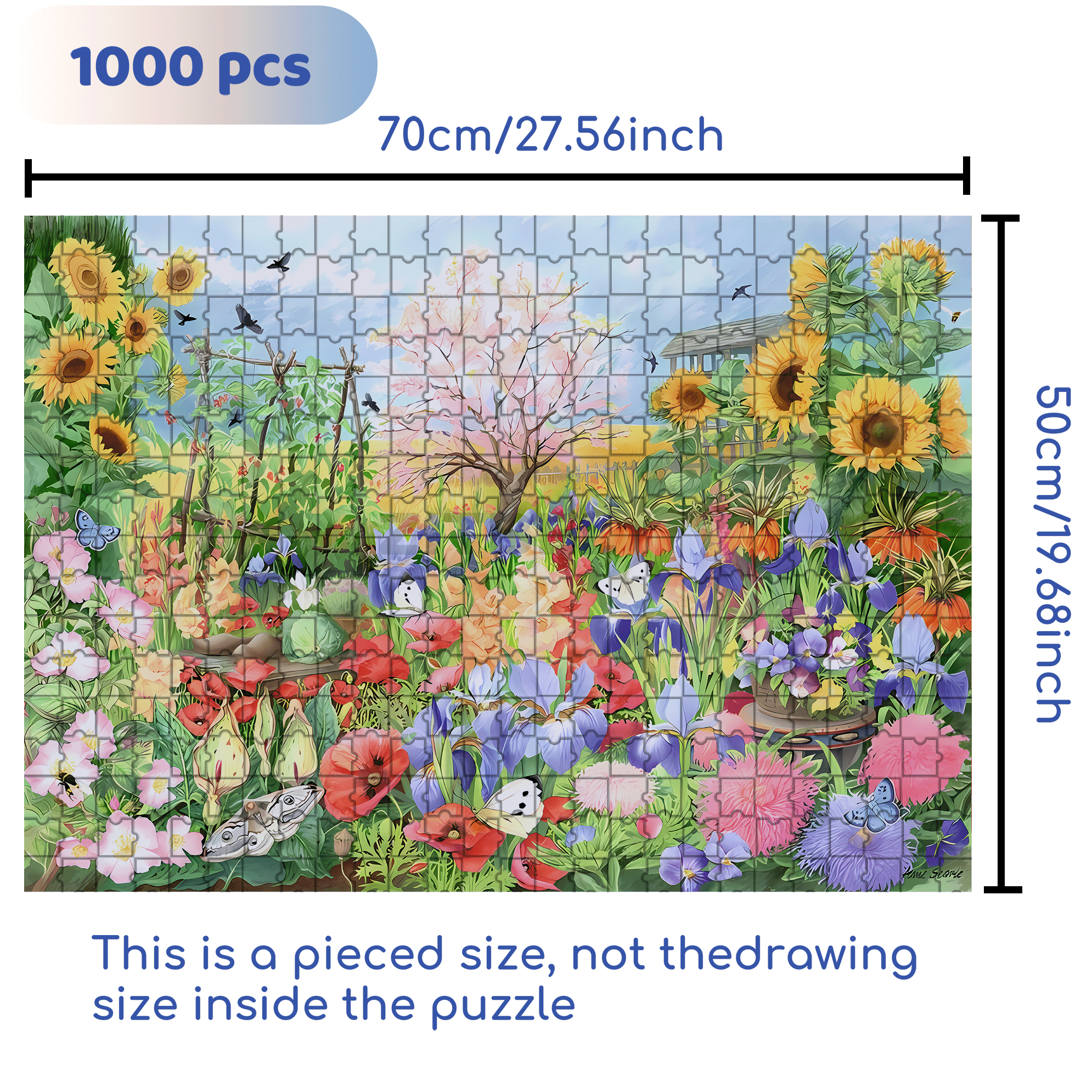 Harpa's Backyard 500pcs/1000pcs Jigsaw Puzzle, Scratch-Resistant, Interactive Family Game & Brain-Boosting DIY Decor, Perfect for Halloween, Christmas & New Year Gifts, Family Puzzle Game
