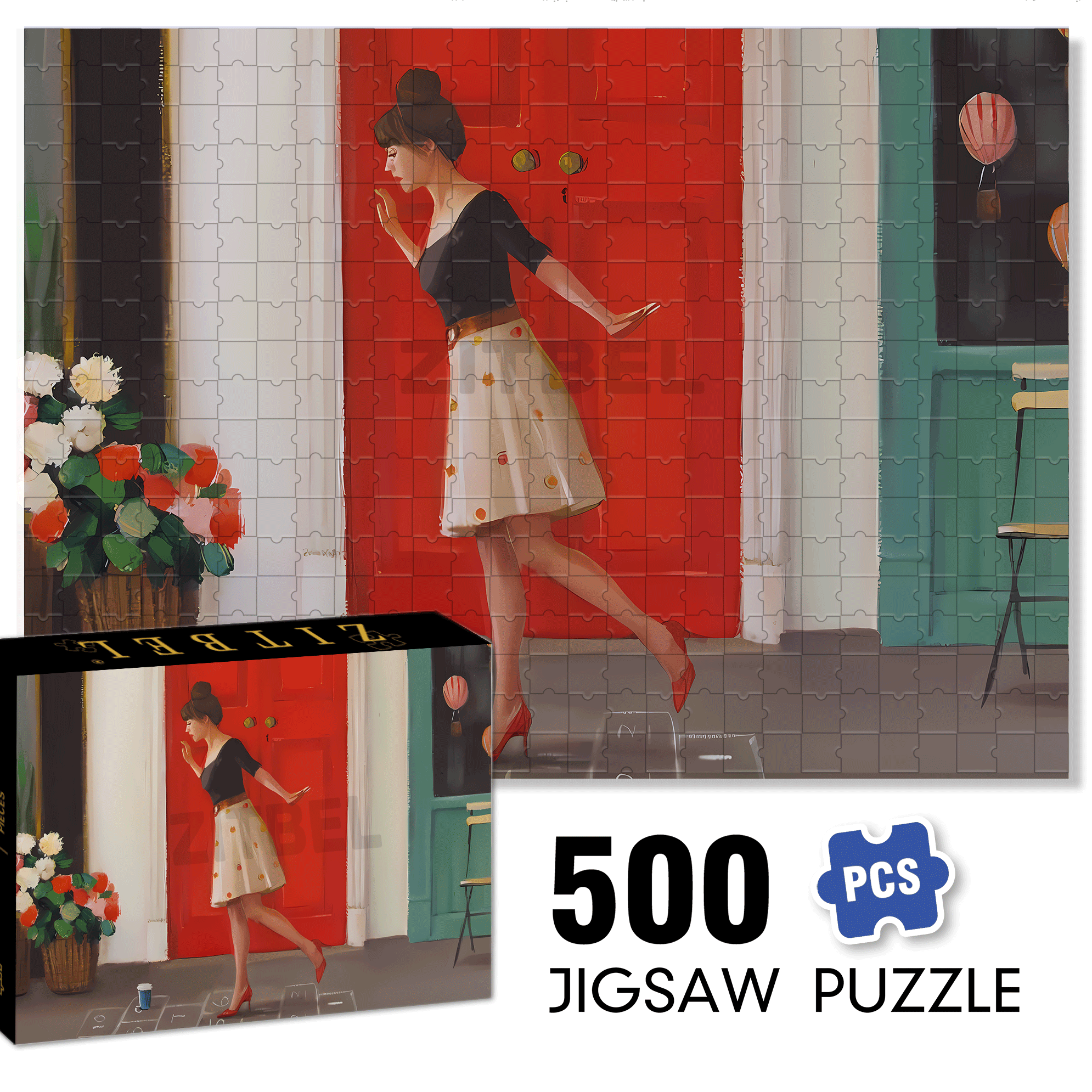 Hopscotch 500pcs/1000pcs Jigsaw Puzzle, Scratch-Resistant, Interactive Family Game & Brain-Boosting DIY Decor, Perfect for Halloween, Christmas & New Year Gifts, Family Puzzle Game