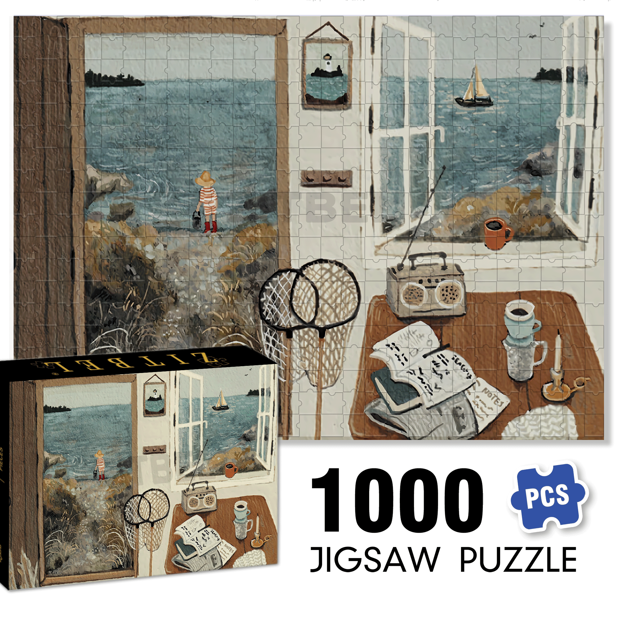 Islander 500pcs/1000pcs Jigsaw Puzzle, Scratch-Resistant, Interactive Family Game & Brain-Boosting DIY Decor, Perfect for Halloween, Christmas & New Year Gifts, Family Puzzle Game