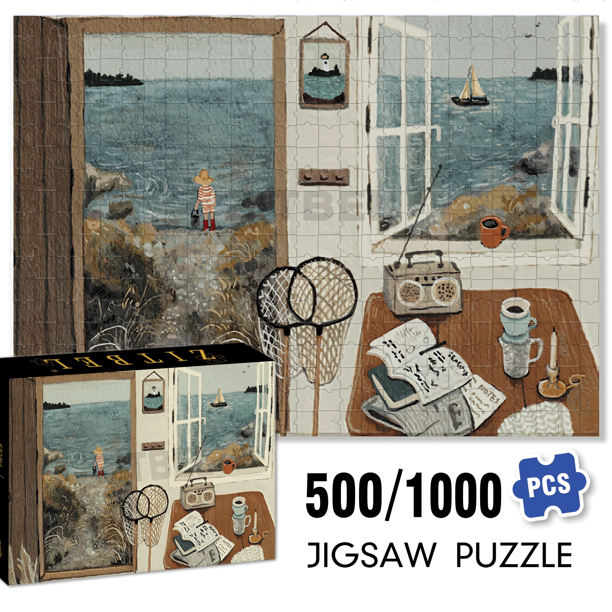 Islander 500pcs/1000pcs Jigsaw Puzzle, Scratch-Resistant, Interactive Family Game & Brain-Boosting DIY Decor, Perfect for Halloween, Christmas & New Year Gifts, Family Puzzle Game