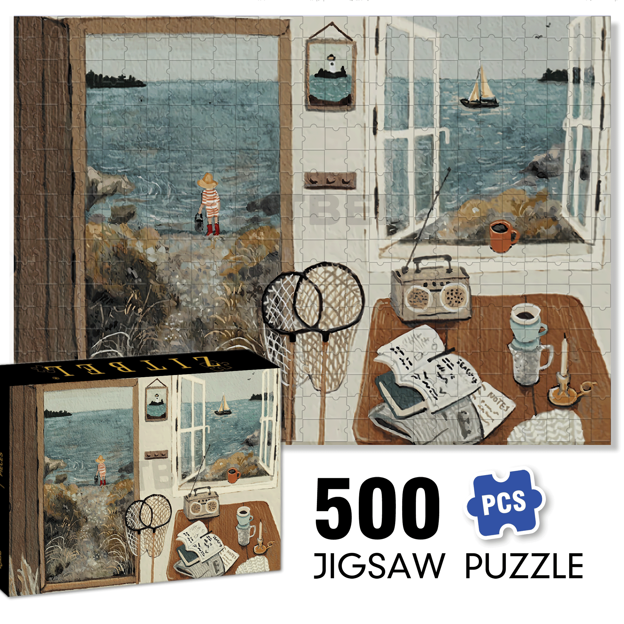 Islander 500pcs/1000pcs Jigsaw Puzzle, Scratch-Resistant, Interactive Family Game & Brain-Boosting DIY Decor, Perfect for Halloween, Christmas & New Year Gifts, Family Puzzle Game