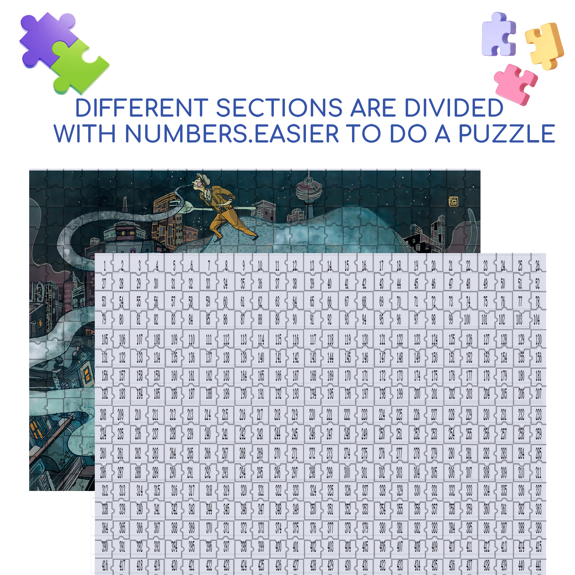 Late Night Dining 500pcs/1000pcs Jigsaw Puzzle, Scratch-Resistant, Interactive Family Game & Brain-Boosting DIY Decor, Perfect for Halloween, Christmas & New Year Gifts, Family Puzzle Game