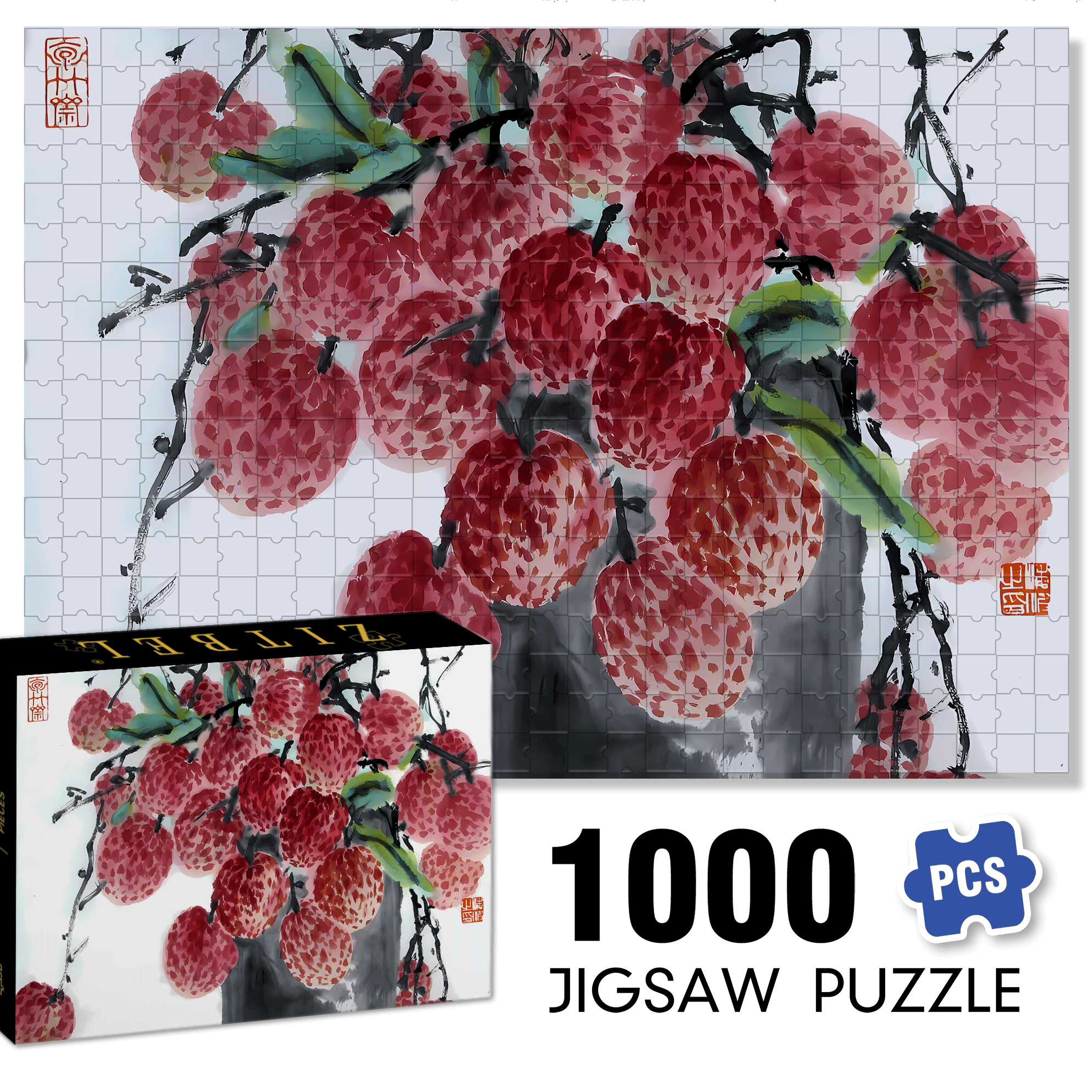 Lychee Love 500pcs/1000pcs Jigsaw Puzzle, Scratch-Resistant, Interactive Family Game & Brain-Boosting DIY Decor, Perfect for Halloween, Christmas & New Year Gifts, Family Puzzle Game