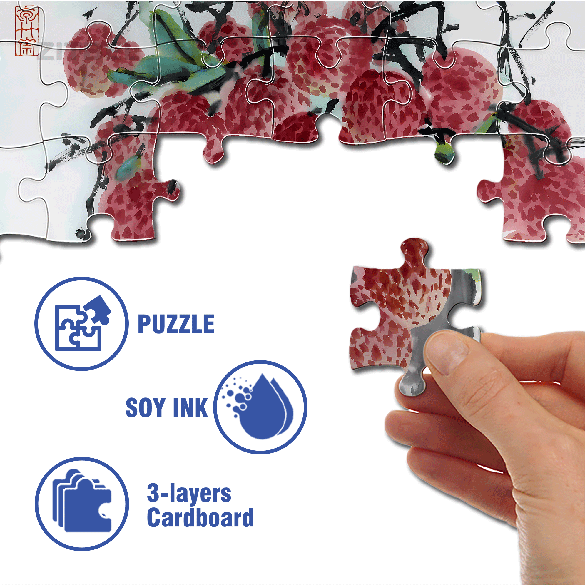 Lychee Love 500pcs/1000pcs Jigsaw Puzzle, Scratch-Resistant, Interactive Family Game & Brain-Boosting DIY Decor, Perfect for Halloween, Christmas & New Year Gifts, Family Puzzle Game
