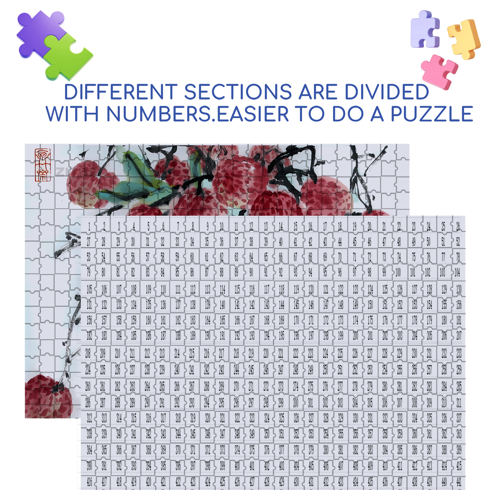 Lychee Love 500pcs/1000pcs Jigsaw Puzzle, Scratch-Resistant, Interactive Family Game & Brain-Boosting DIY Decor, Perfect for Halloween, Christmas & New Year Gifts, Family Puzzle Game