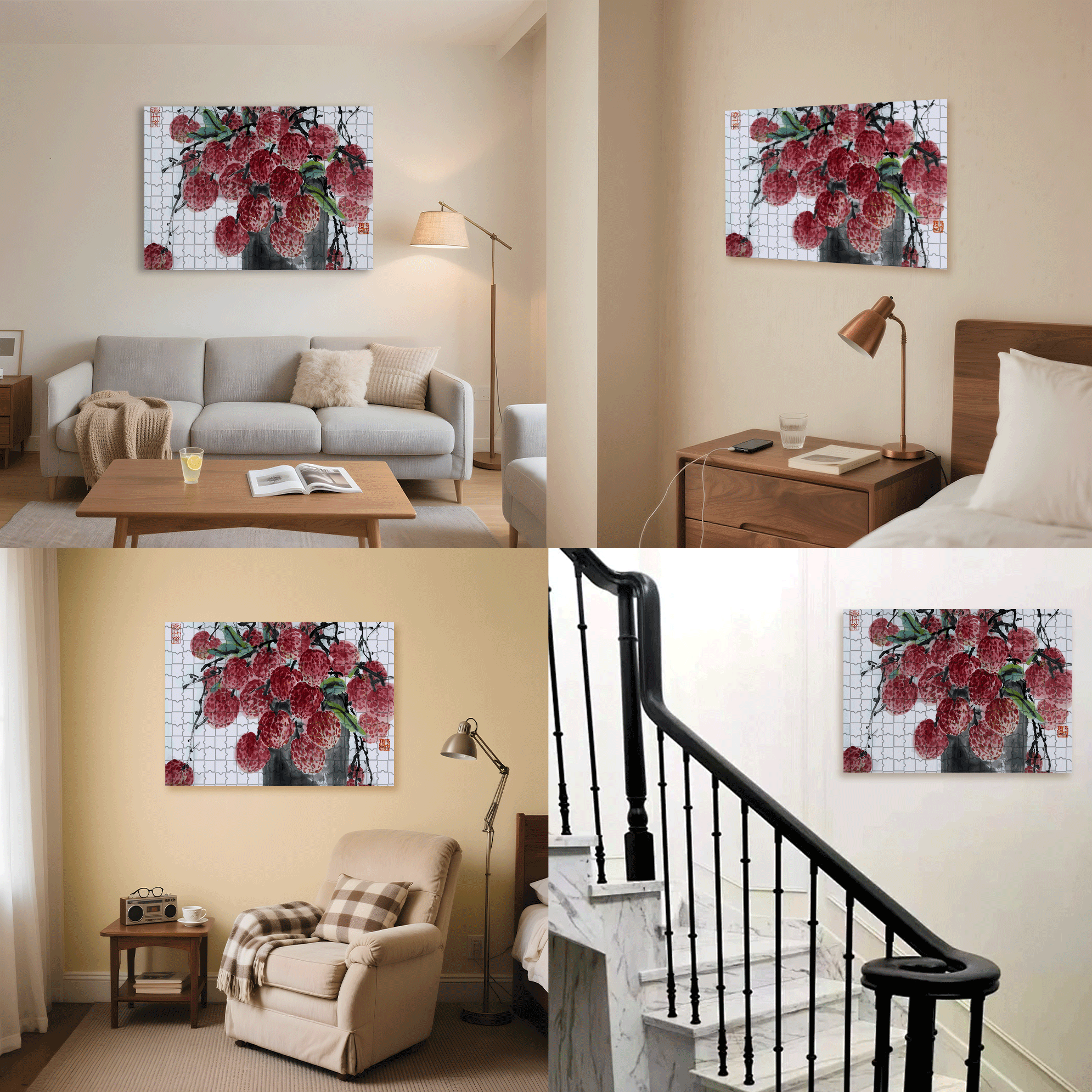 Lychee Love 500pcs/1000pcs Jigsaw Puzzle, Scratch-Resistant, Interactive Family Game & Brain-Boosting DIY Decor, Perfect for Halloween, Christmas & New Year Gifts, Family Puzzle Game