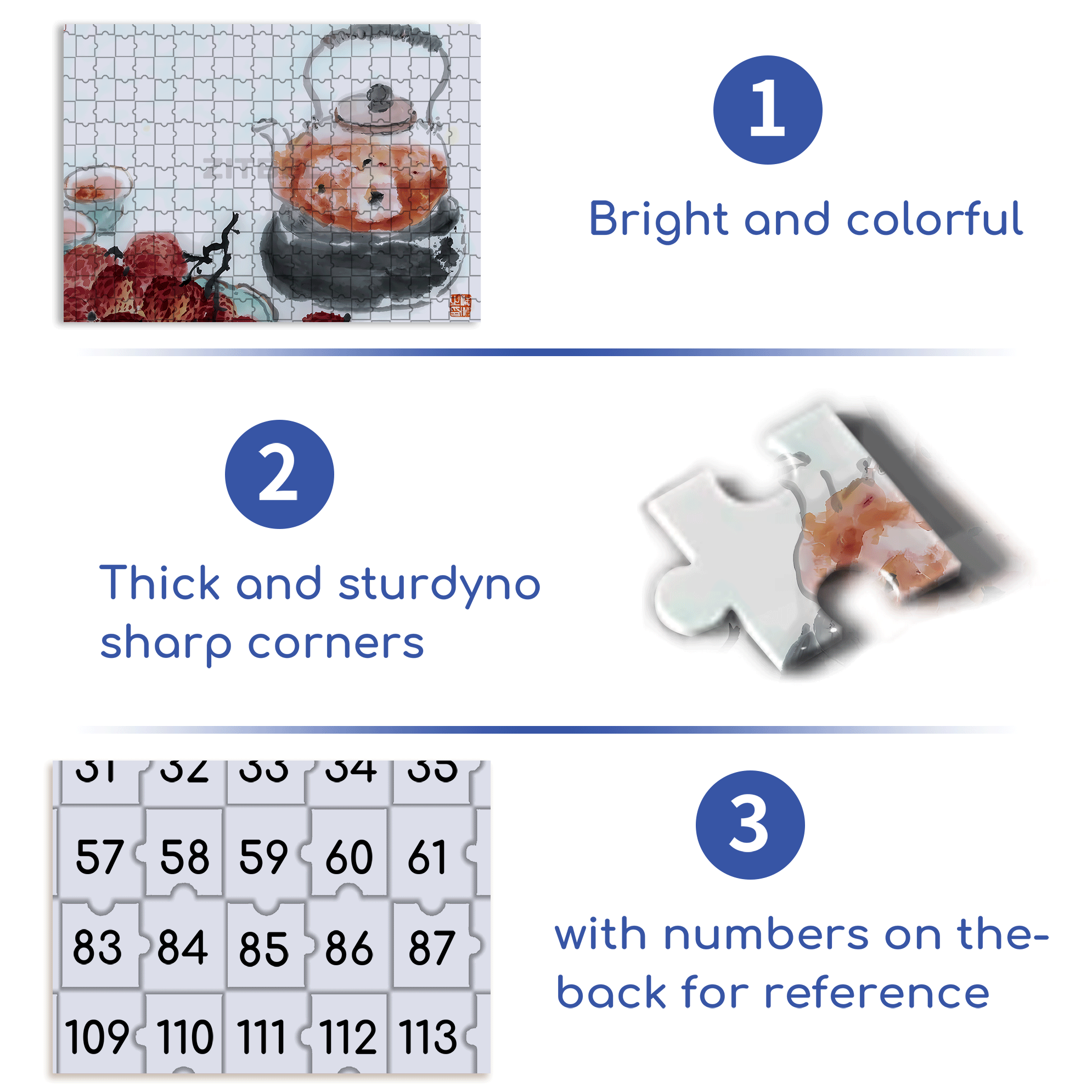 Lychee Tea 500pcs/1000pcs Jigsaw Puzzle, Scratch-Resistant, Interactive Family Game & Brain-Boosting DIY Decor, Perfect for Halloween, Christmas & New Year Gifts, Family Puzzle Game
