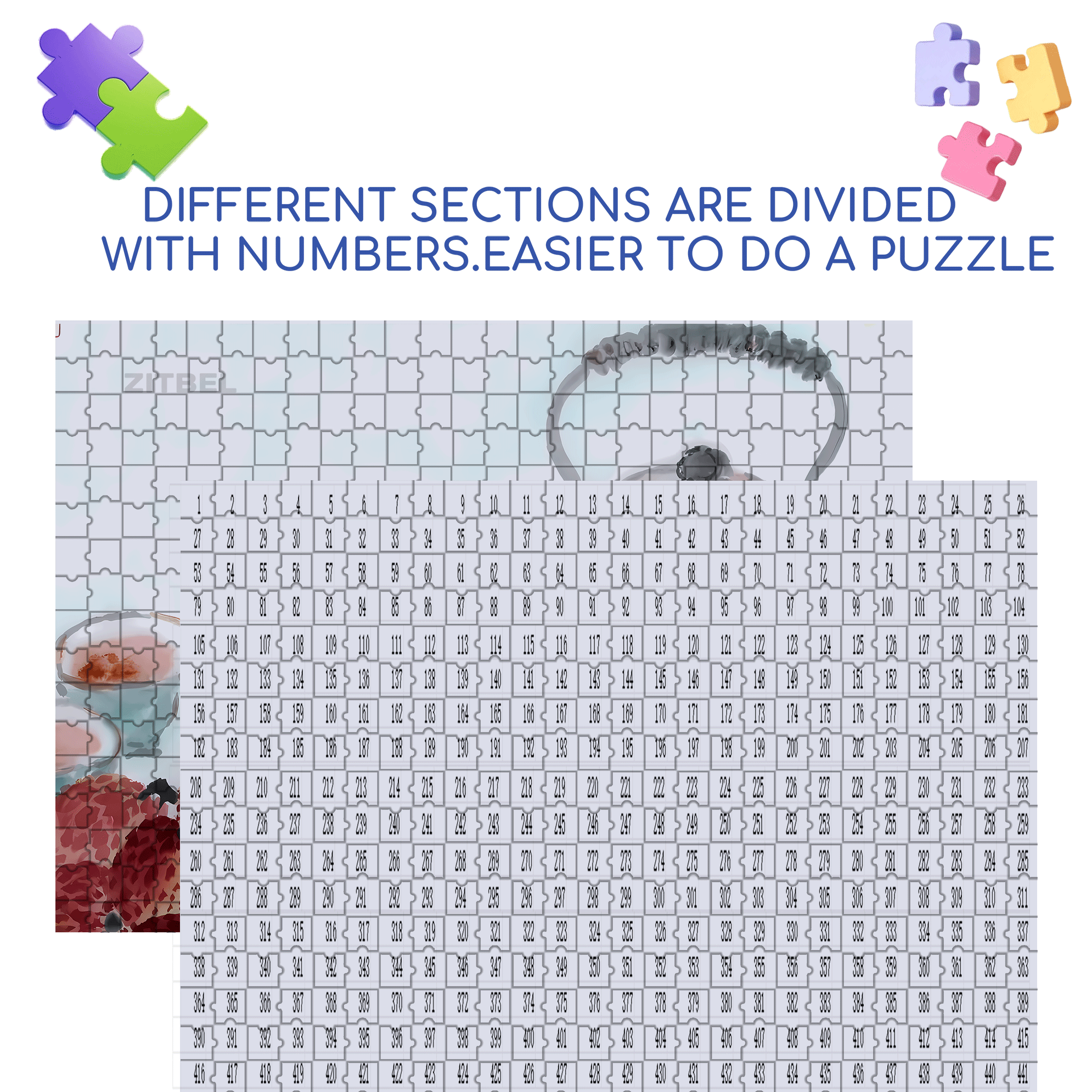 Lychee Tea 500pcs/1000pcs Jigsaw Puzzle, Scratch-Resistant, Interactive Family Game & Brain-Boosting DIY Decor, Perfect for Halloween, Christmas & New Year Gifts, Family Puzzle Game