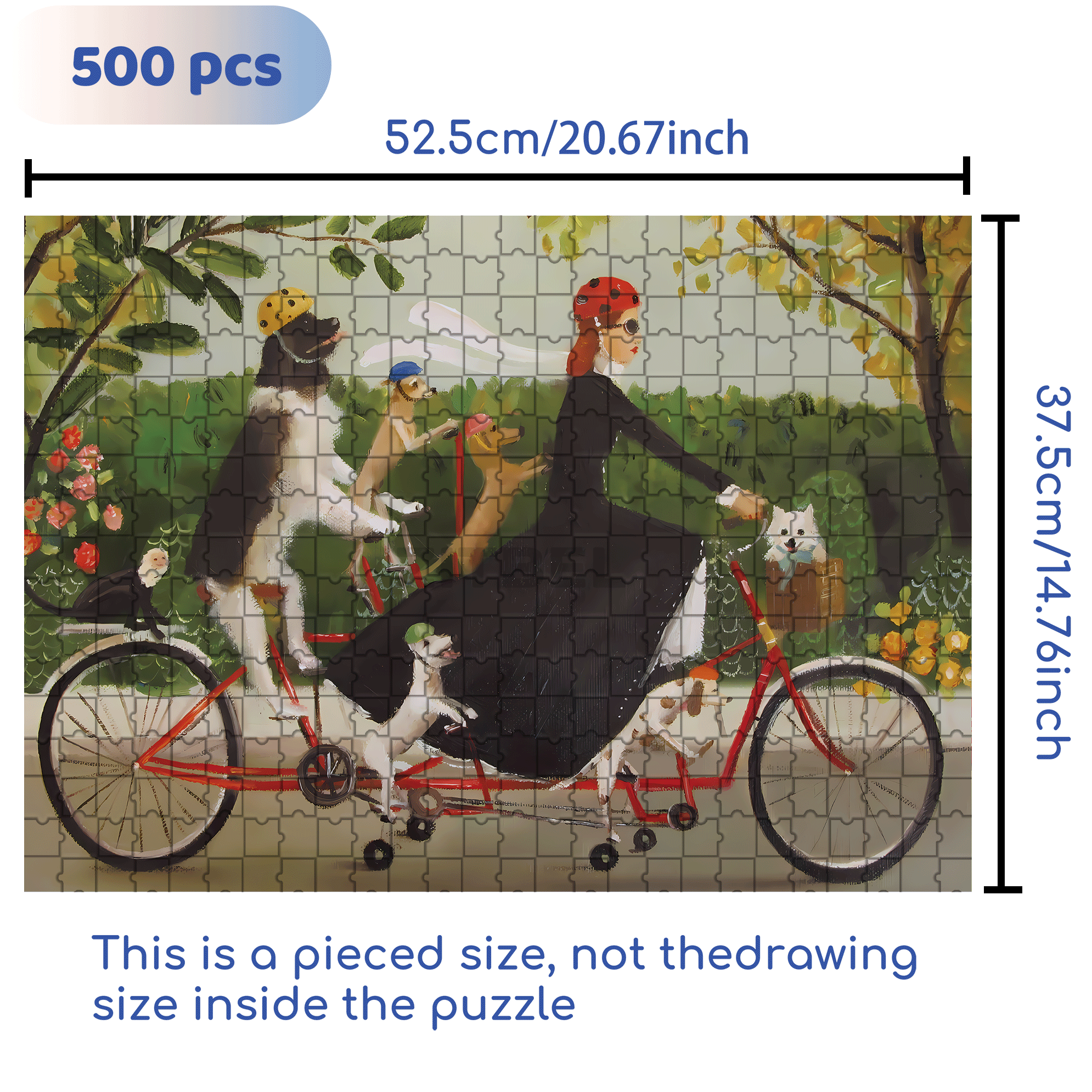 Miss Moon's Bike 500pcs/1000pcs Jigsaw Puzzle, Scratch-Resistant, Interactive Family Game & Brain-Boosting DIY Decor, Perfect for Halloween, Christmas & New Year Gifts, Family Puzzle Game