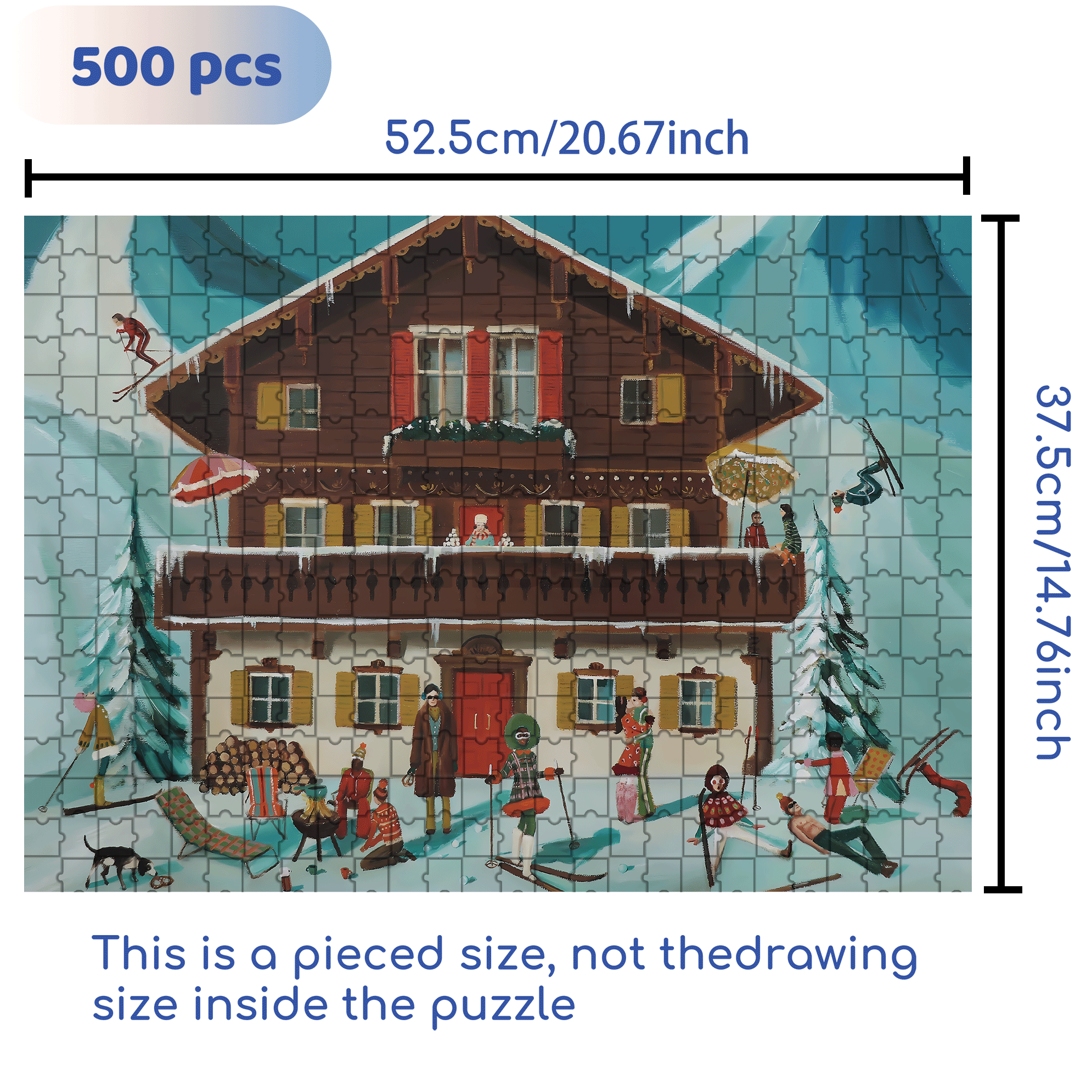 Mountain Moguls 500pcs/1000pcs Jigsaw Puzzle, Scratch-Resistant, Interactive Family Game & Brain-Boosting DIY Decor, Perfect for Halloween, Christmas & New Year Gifts, Family Puzzle Game
