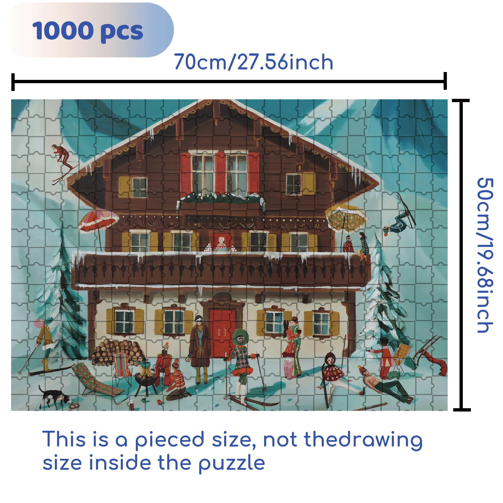 Mountain Moguls 500pcs/1000pcs Jigsaw Puzzle, Scratch-Resistant, Interactive Family Game & Brain-Boosting DIY Decor, Perfect for Halloween, Christmas & New Year Gifts, Family Puzzle Game