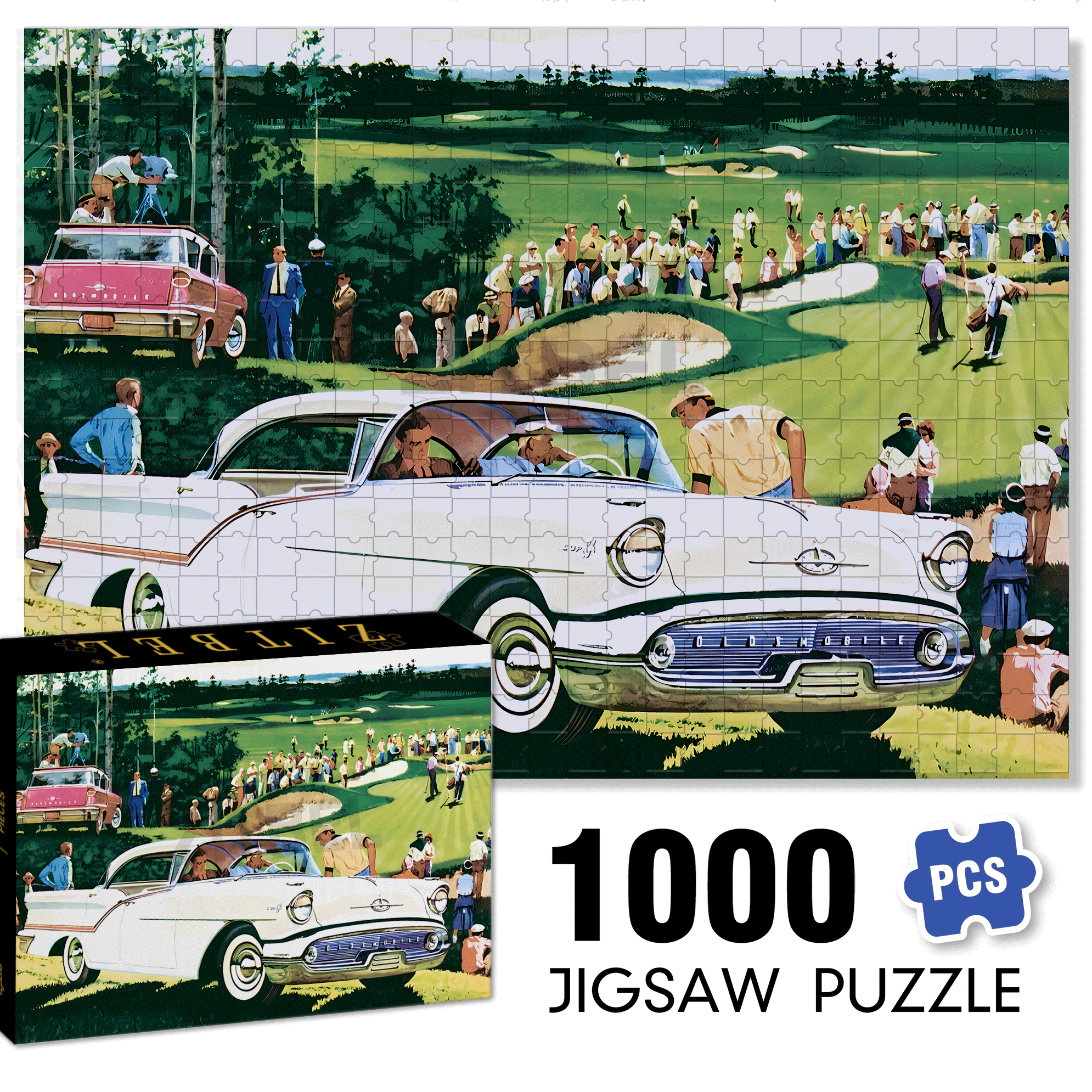 On the Green 500pcs/1000pcs Jigsaw Puzzle, Scratch-Resistant, Interactive Family Game & Brain-Boosting DIY Decor, Perfect for Halloween, Christmas & New Year Gifts, Family Puzzle Game