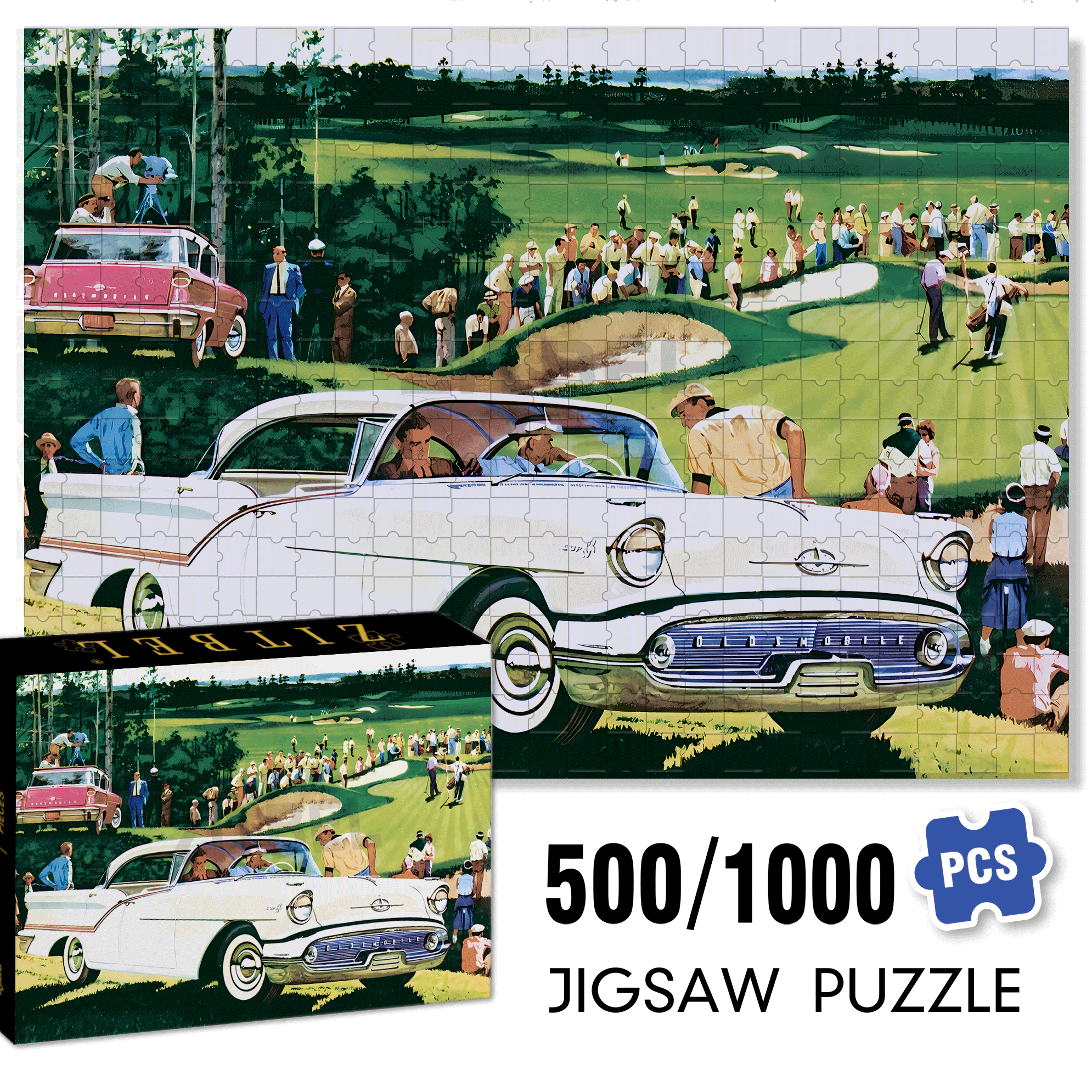 On the Green 500pcs/1000pcs Jigsaw Puzzle, Scratch-Resistant, Interactive Family Game & Brain-Boosting DIY Decor, Perfect for Halloween, Christmas & New Year Gifts, Family Puzzle Game