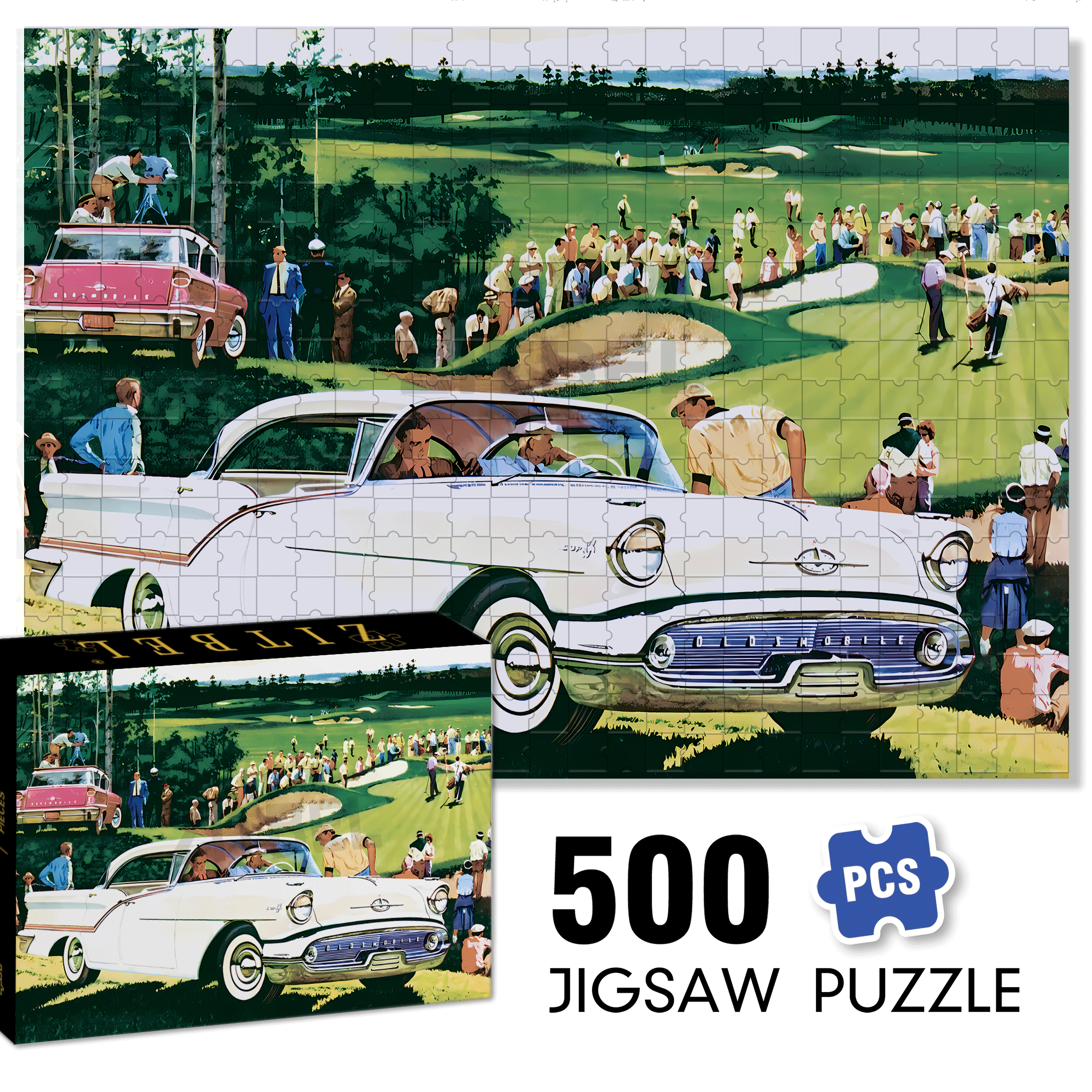 On the Green 500pcs/1000pcs Jigsaw Puzzle, Scratch-Resistant, Interactive Family Game & Brain-Boosting DIY Decor, Perfect for Halloween, Christmas & New Year Gifts, Family Puzzle Game